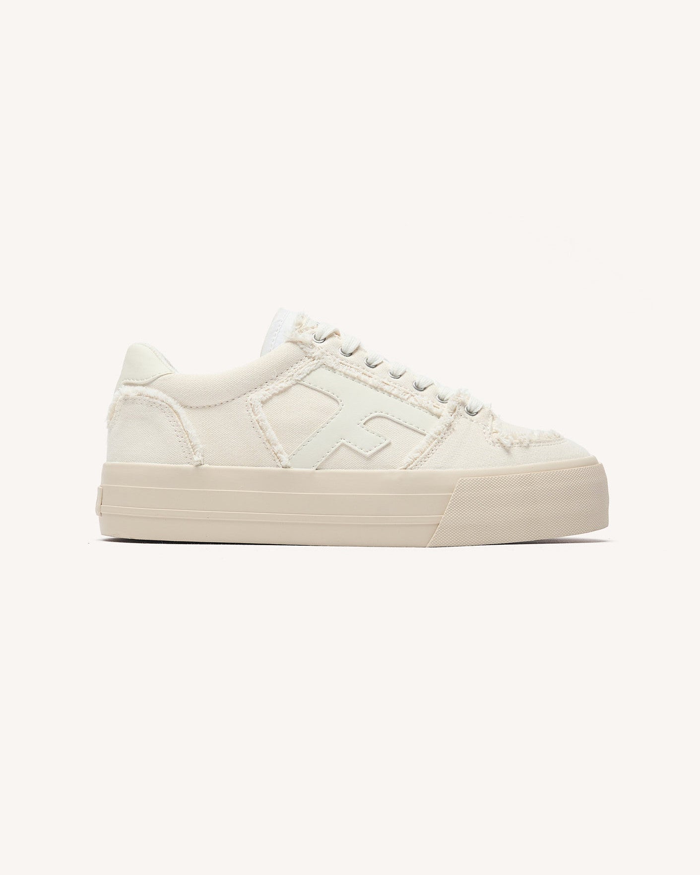 Tennis basses Walnut platform Tissu White