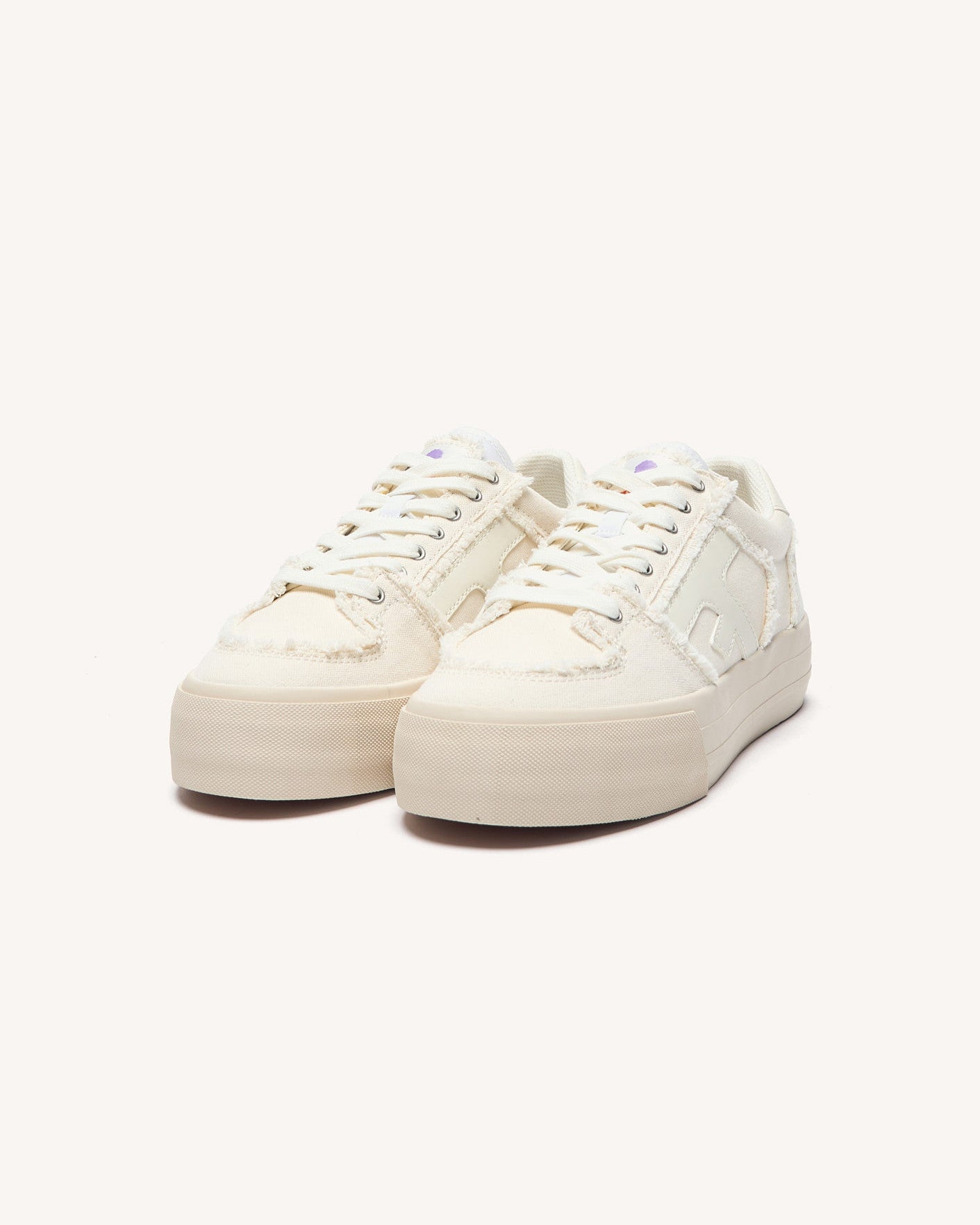 Tennis basses Walnut platform Tissu White