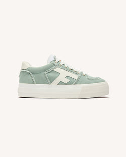 Low-top tennis shoes Walnut platform Fabric Green