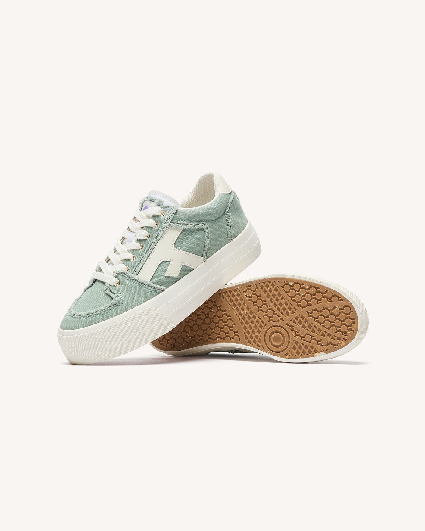 Tennis basses Walnut platform Tissu Green