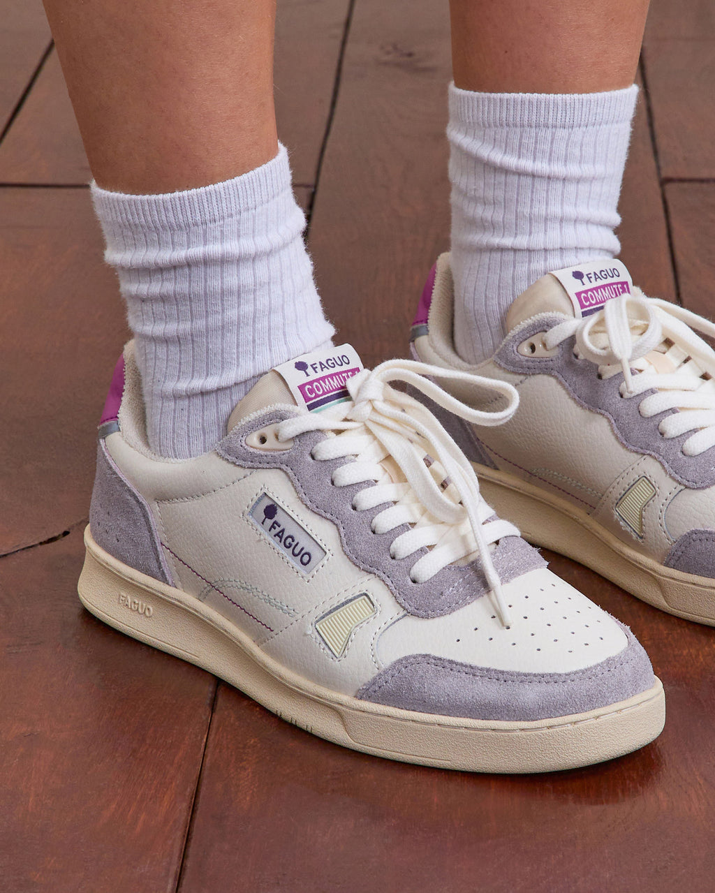 Baskets basses Commute 1 Cuir-suede White/dusty pink