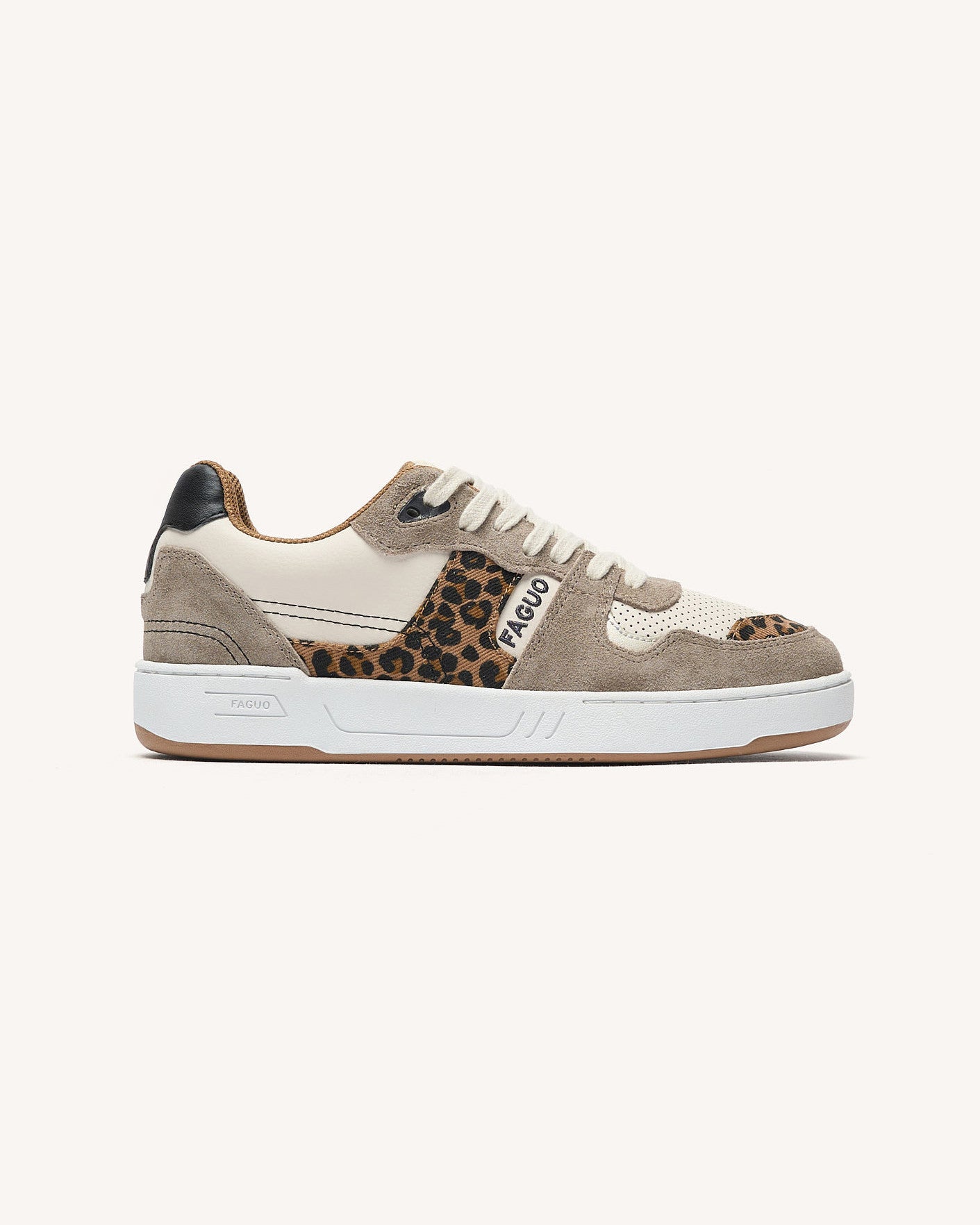 Baskets basses Ceiba Cuir-suede Ecru/taupe/leopard_variant