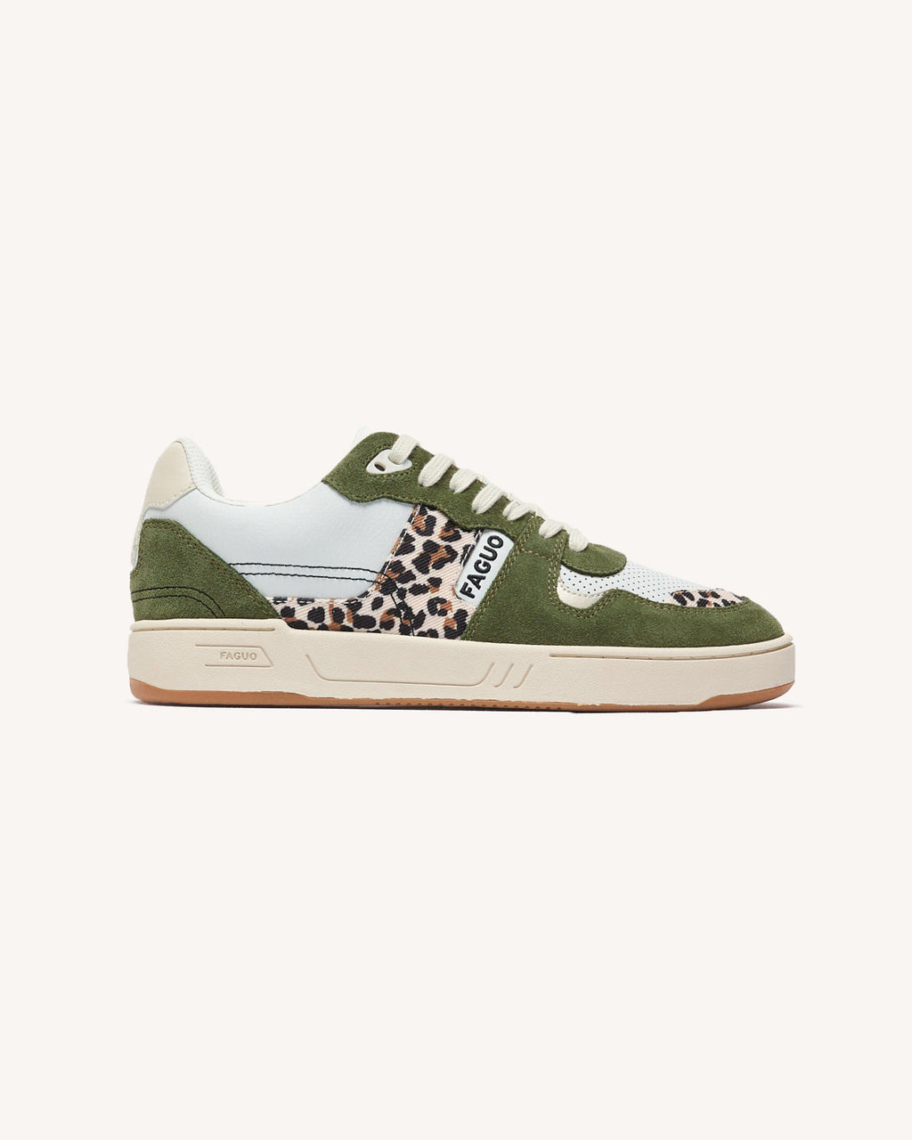 Baskets basses Ceiba Cuir-suede Kaki/leopard_variant
