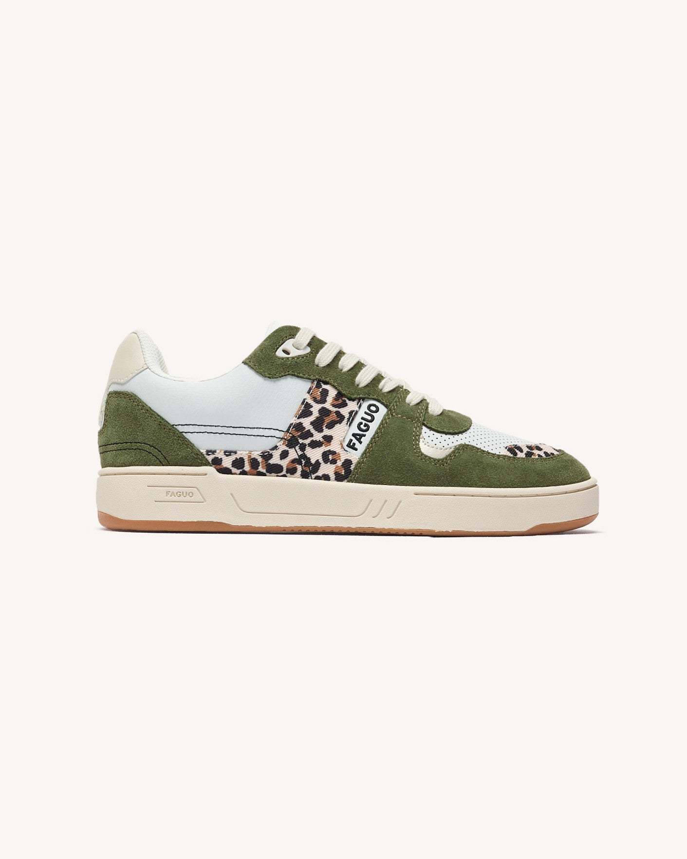 Baskets basses Ceiba Cuir-suede Kaki/leopard_variant