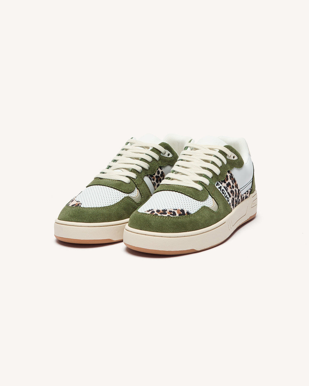 Baskets basses Ceiba Cuir-suede Kaki/leopard