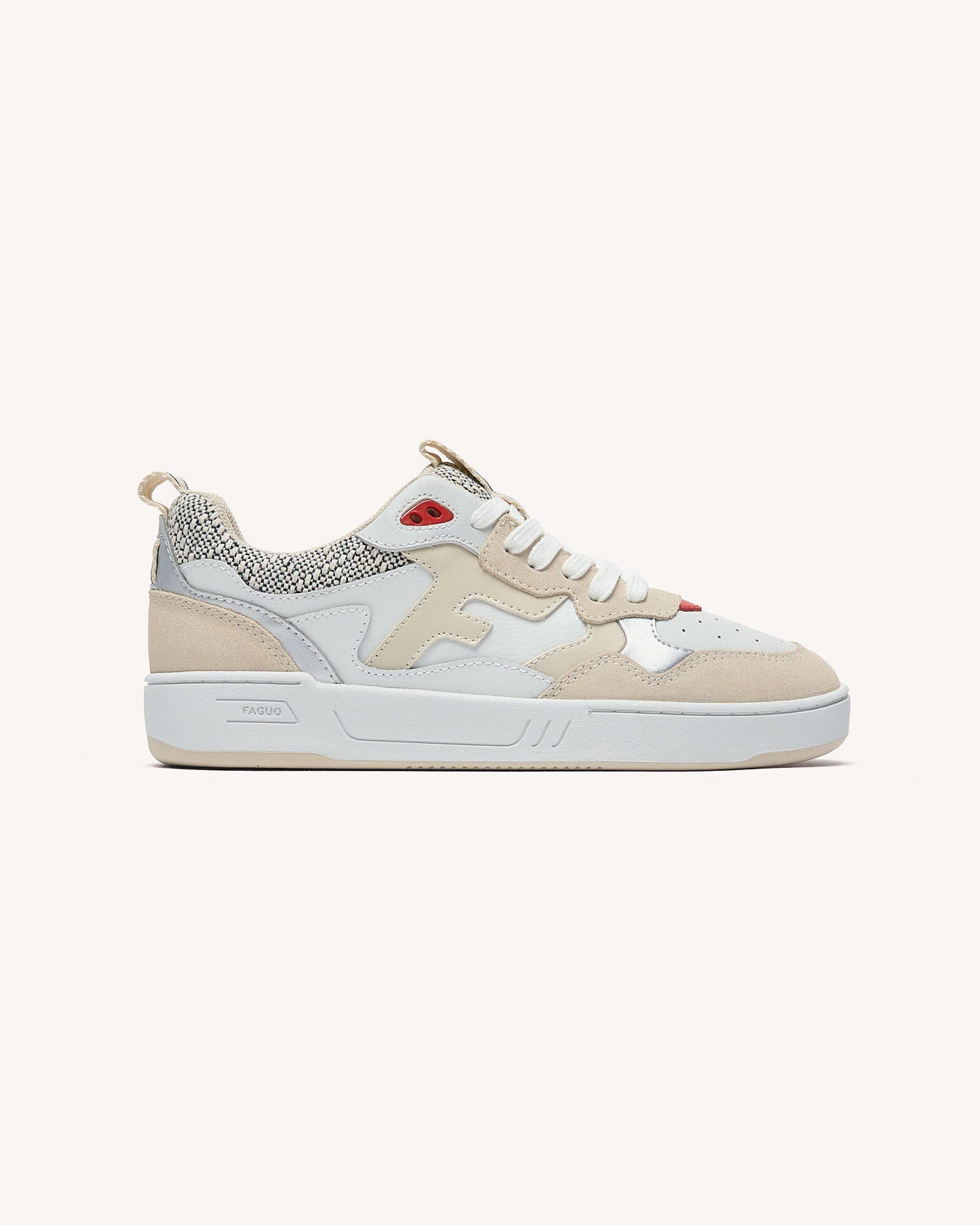Baskets basses Dahlia Cuir-suede Cream/red_variant