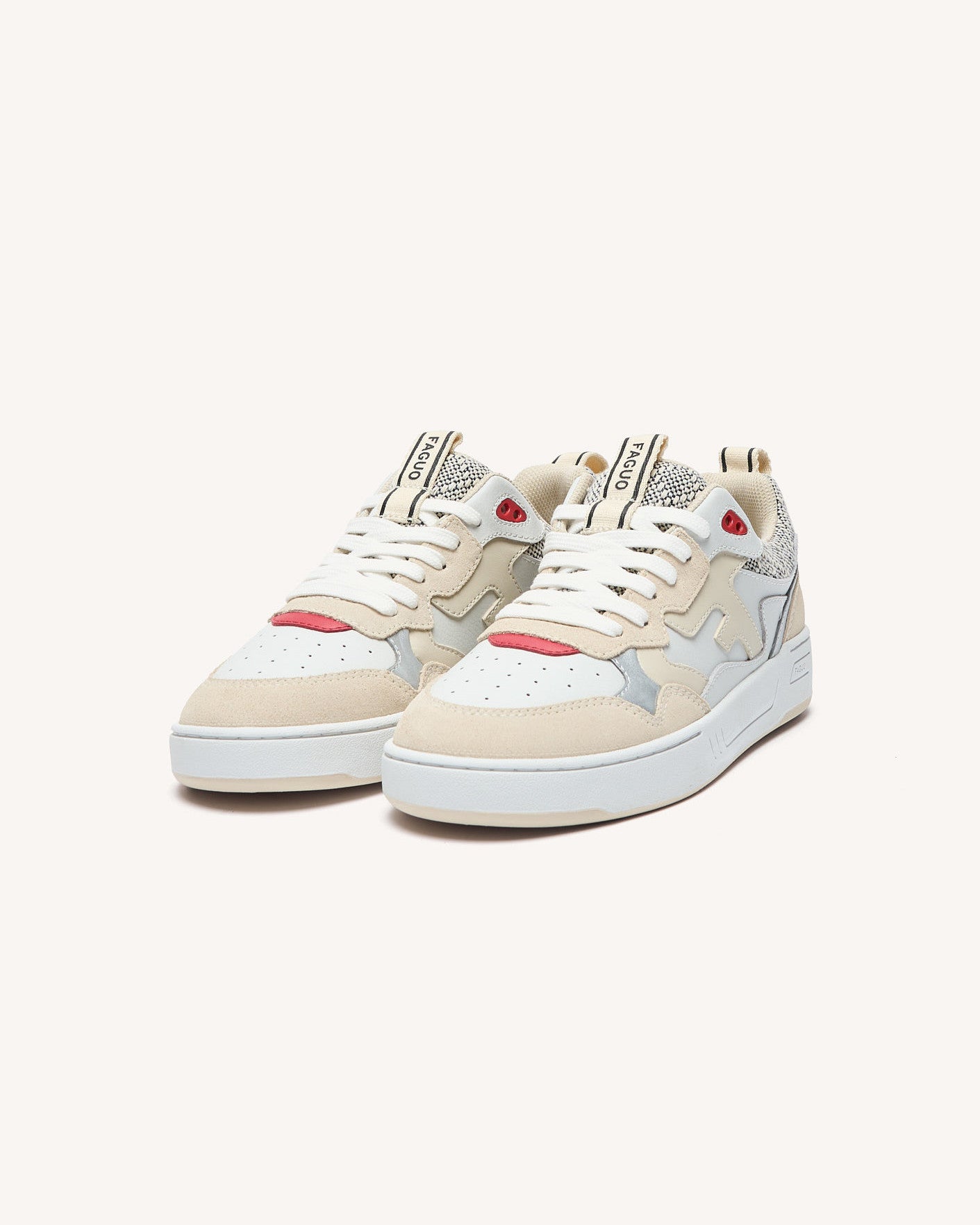 Baskets basses Dahlia Cuir-suede Cream/red