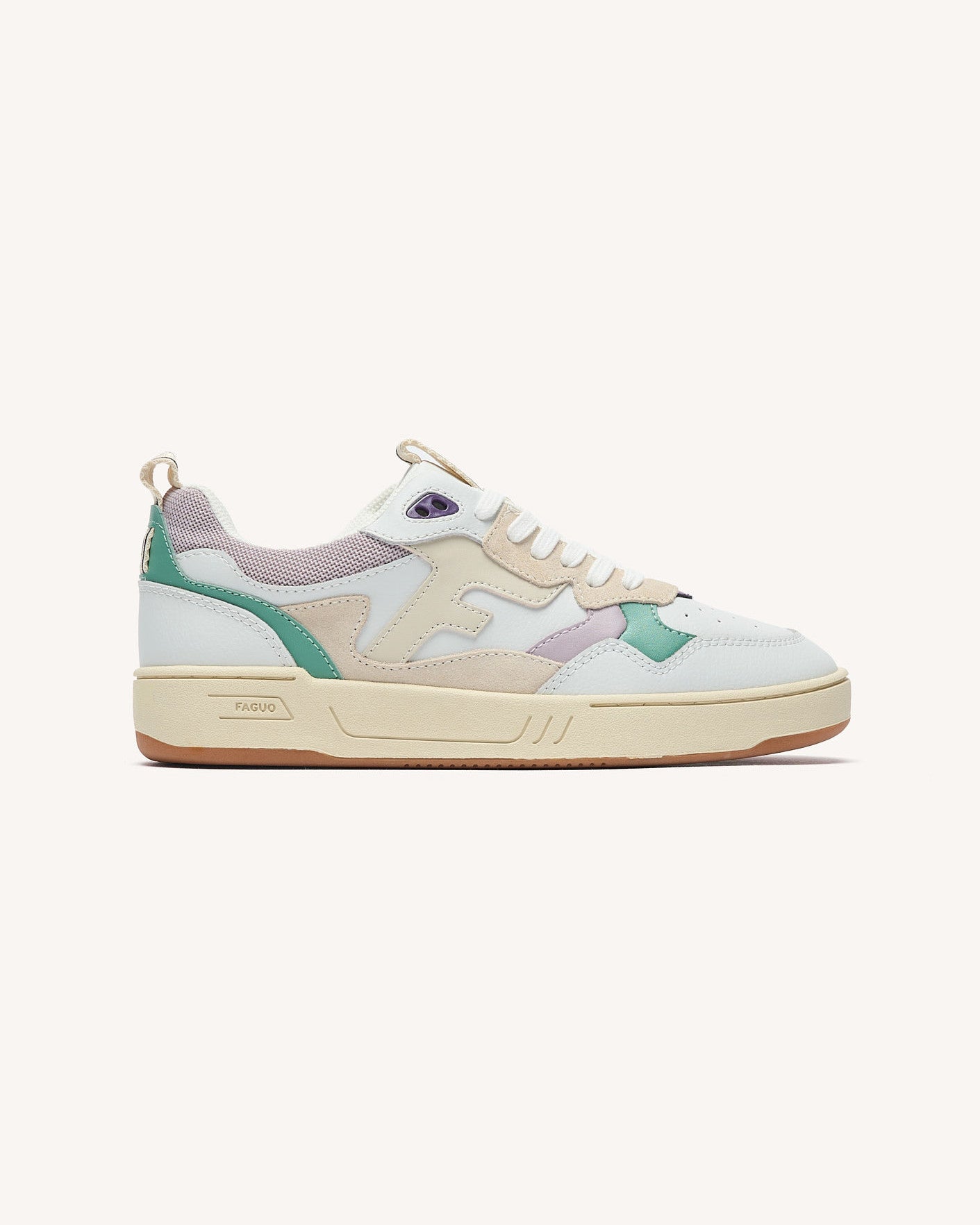 Baskets basses Dahlia Cuir-suede White/rose brown_variant