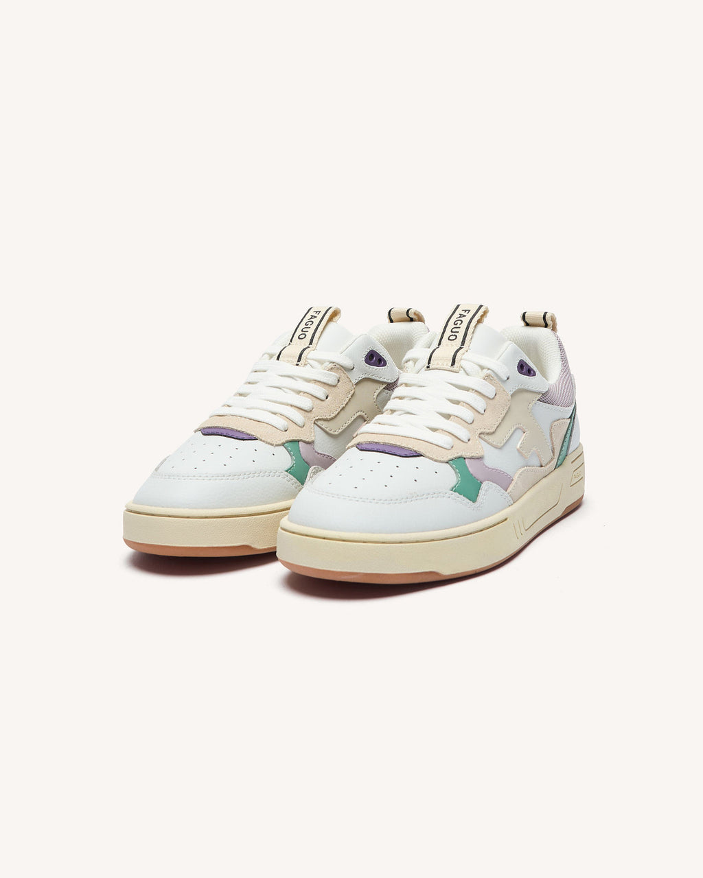 Baskets basses Dahlia Cuir-suede White/rose brown