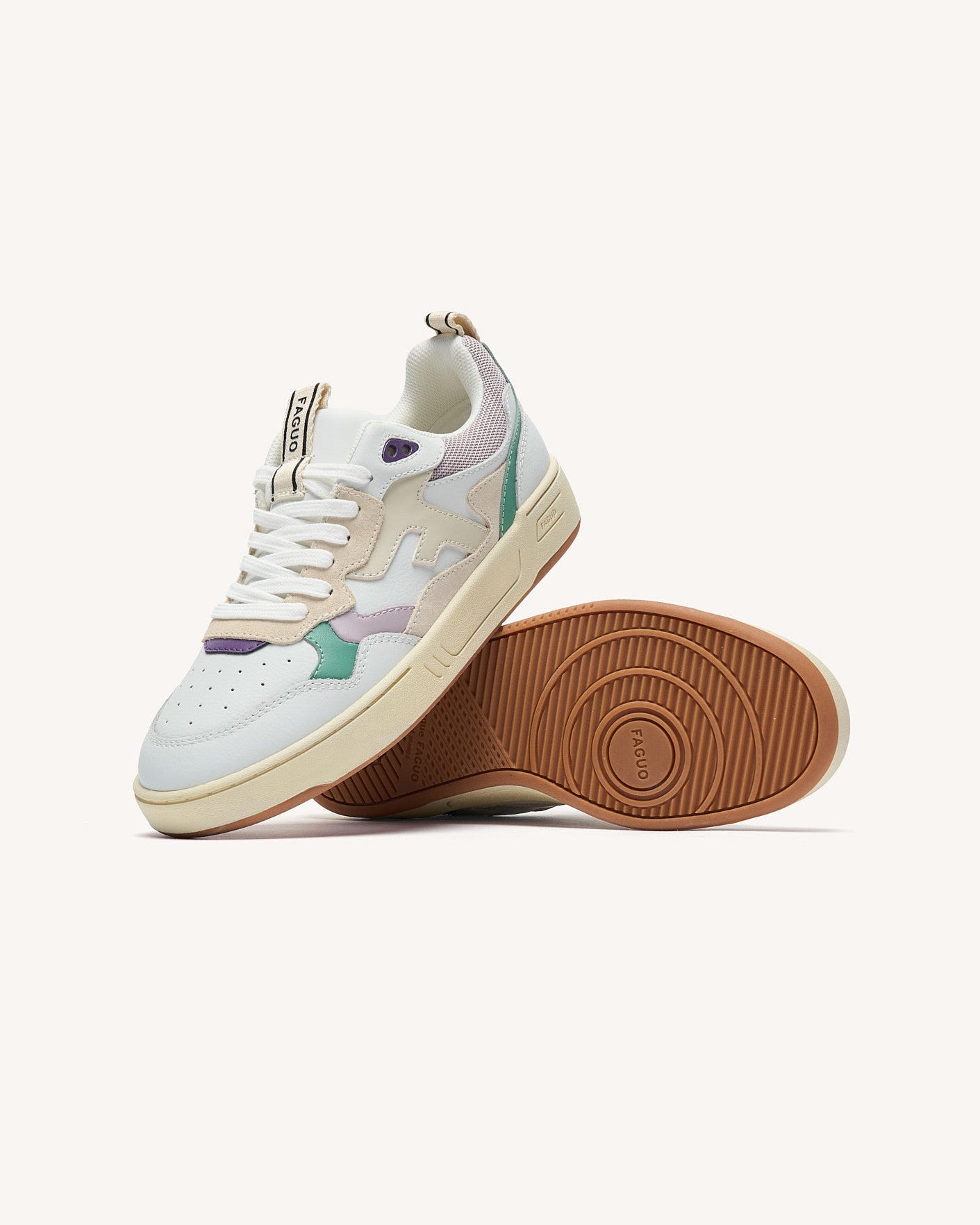 Baskets basses Dahlia Cuir-suede White/rose brown