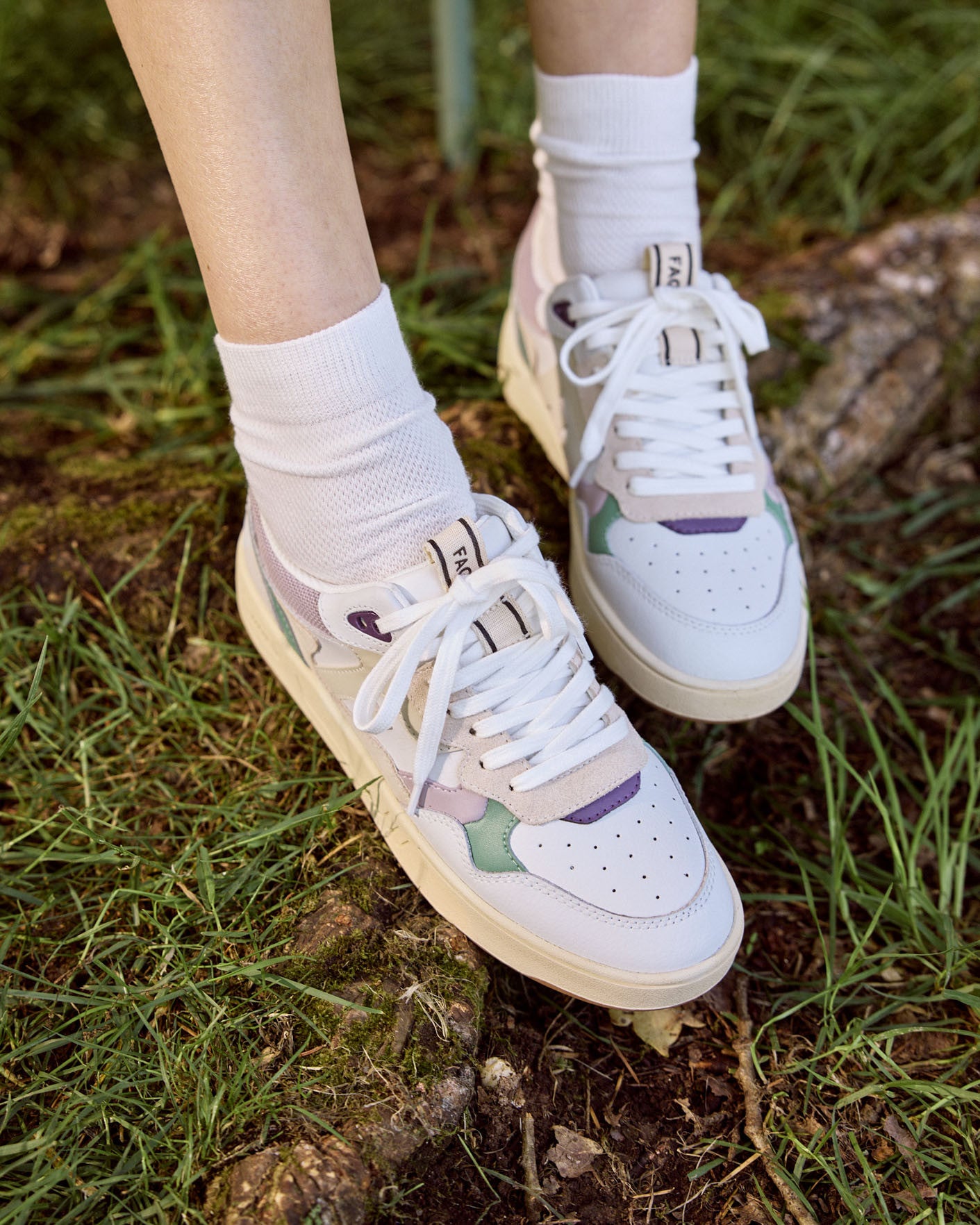 Baskets basses Dahlia Cuir-suede White/rose brown