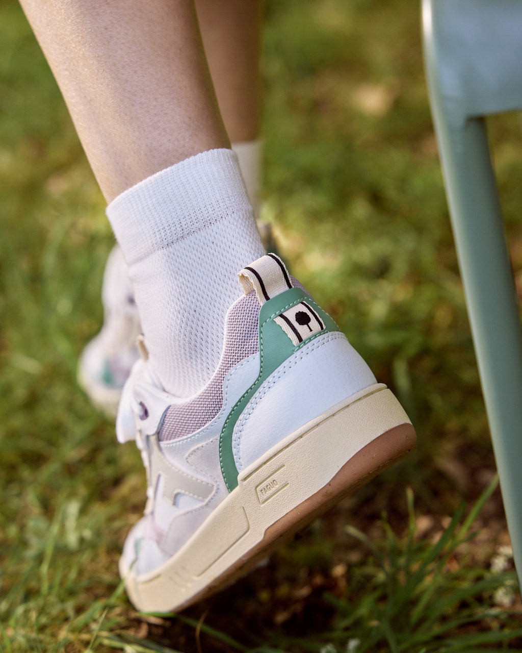 Baskets basses Dahlia Cuir-suede White/rose brown