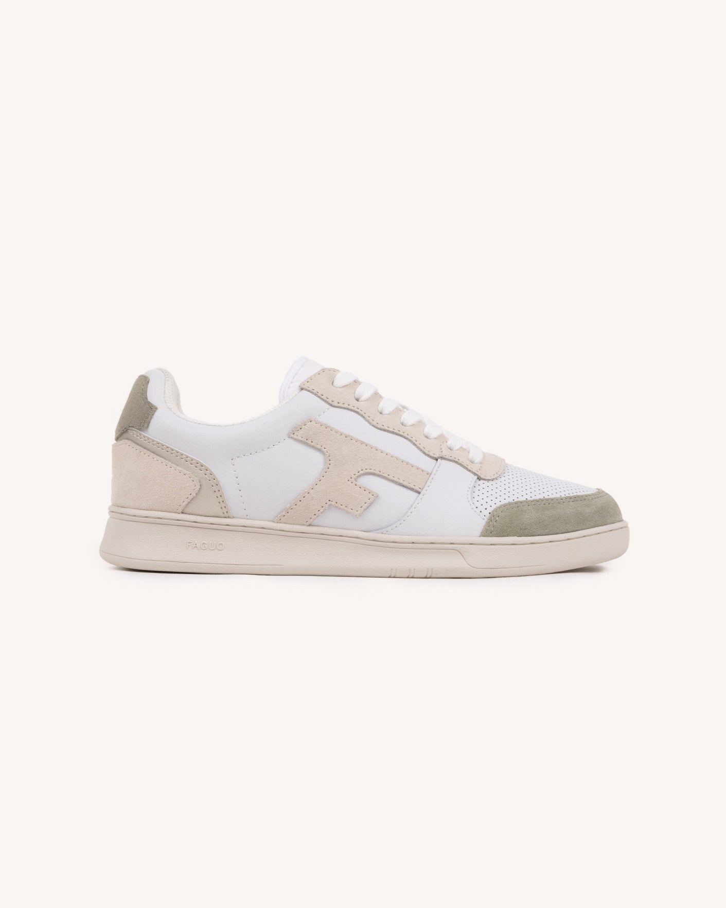 Baskets basses Hazel Cuir-suede White/light kaki_variant