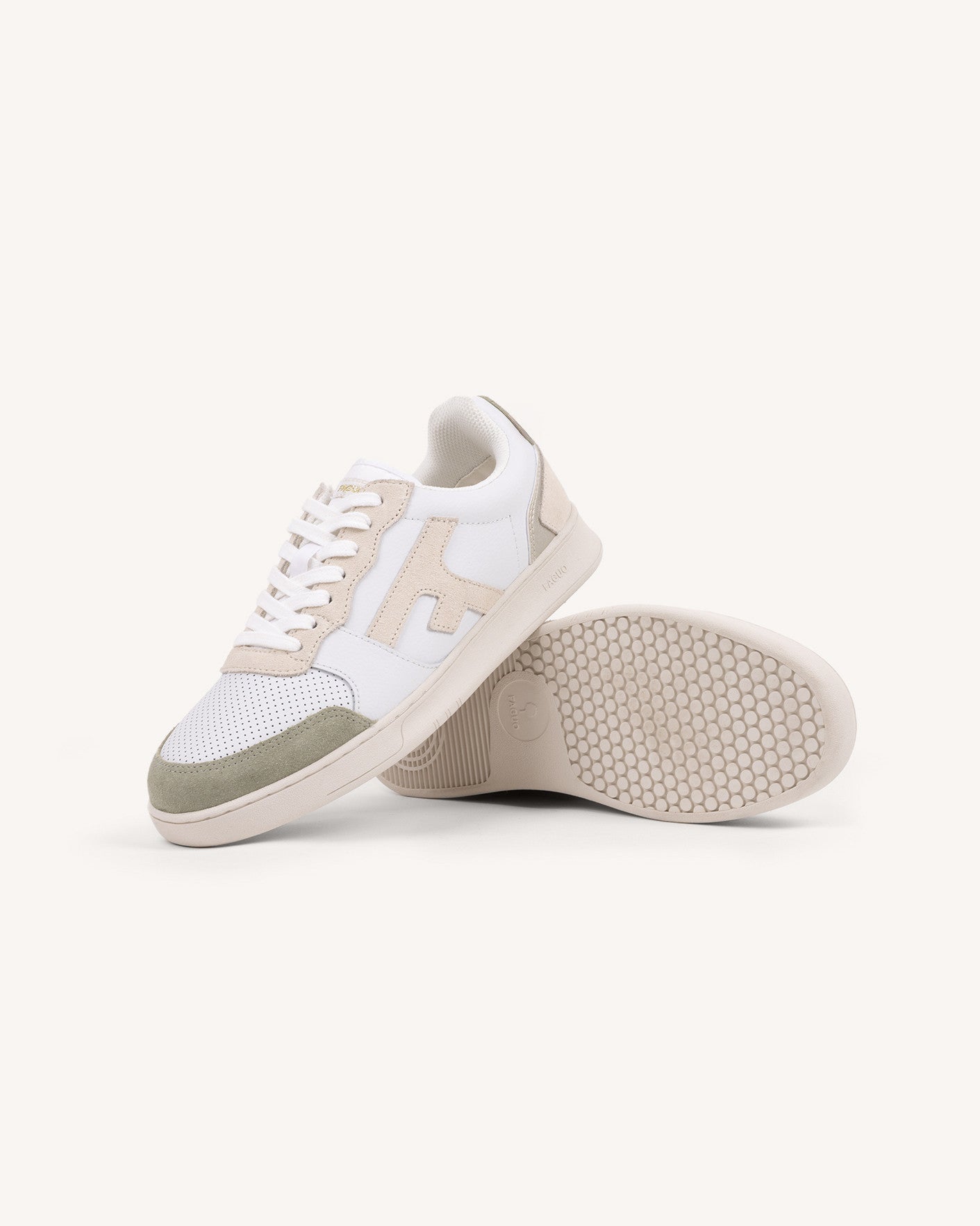 Baskets basses Hazel Cuir-suede White/light kaki