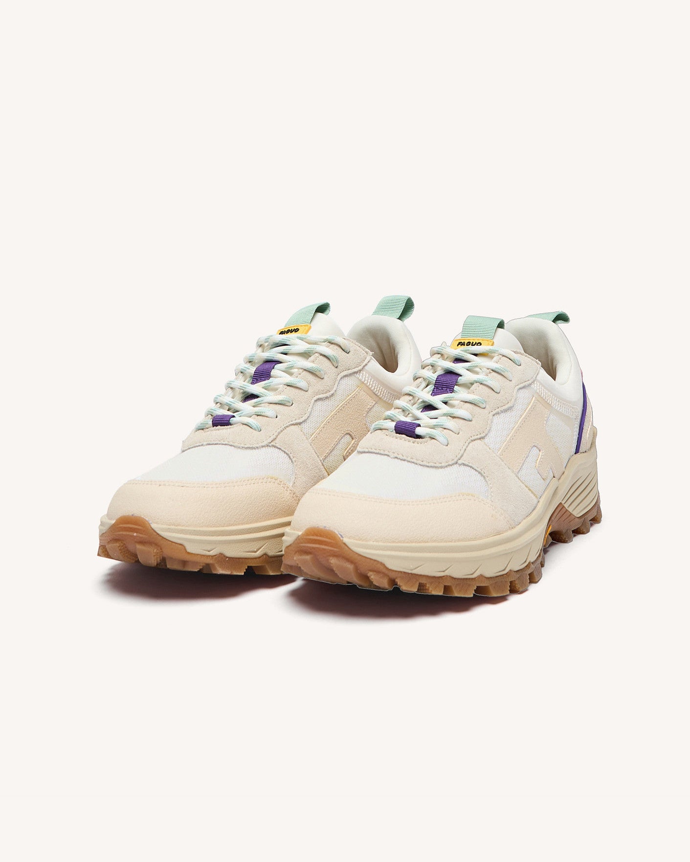 Running Hazel monstera Fabric-suede White/light green