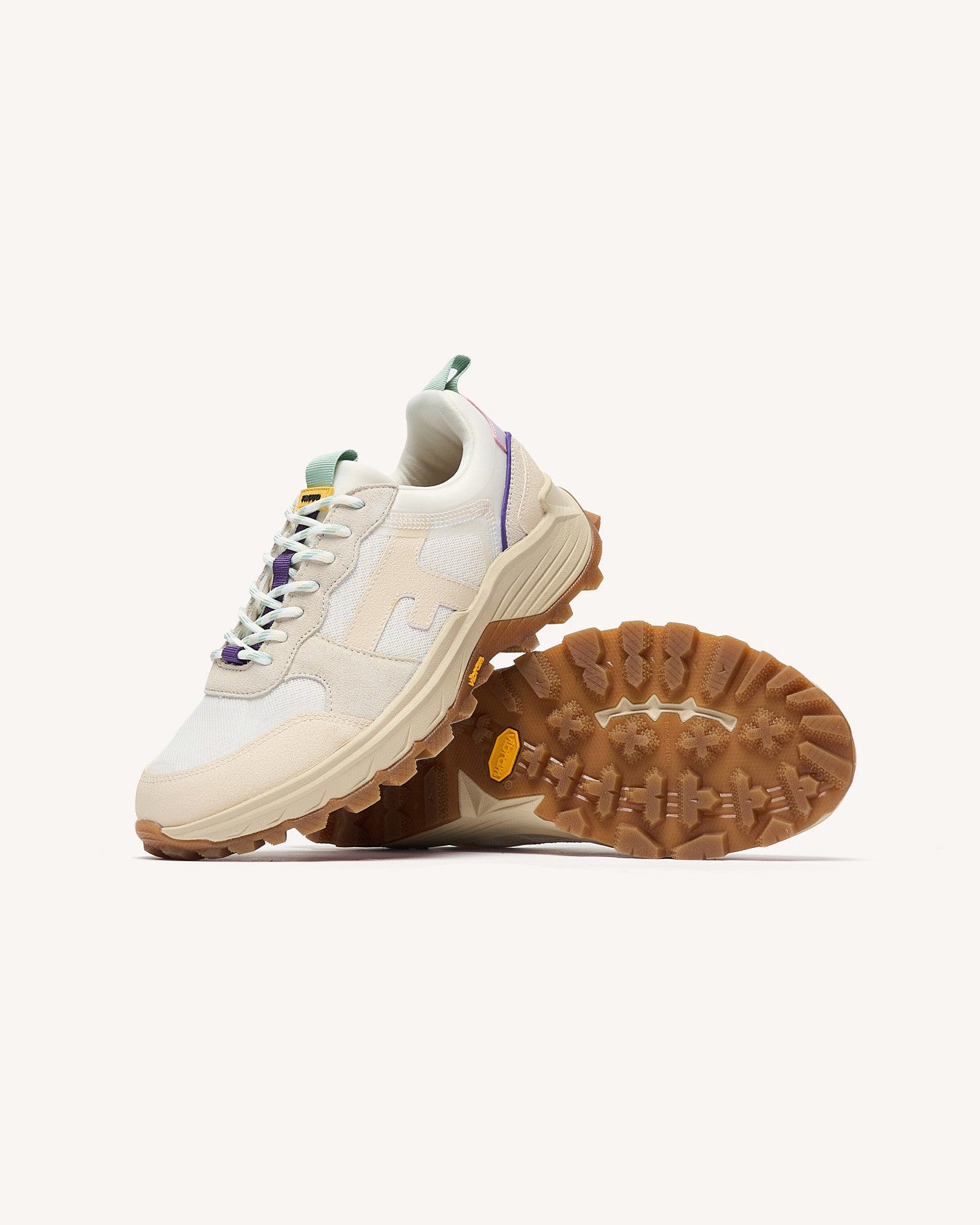 Running Hazel monstera Fabric-suede White/light green