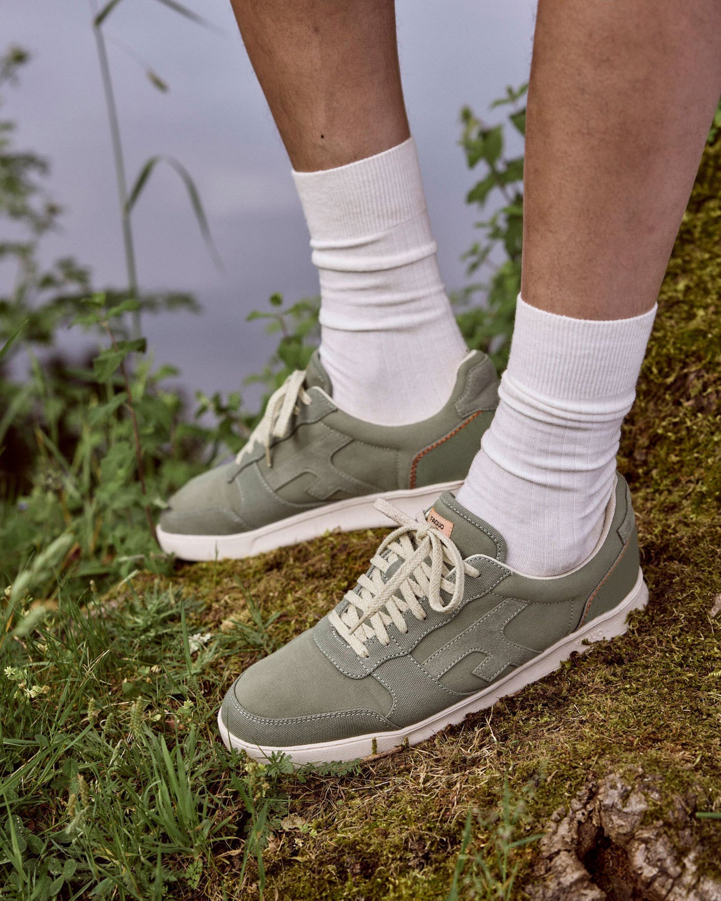 Baskets basses Hazel Tissu Dark kaki