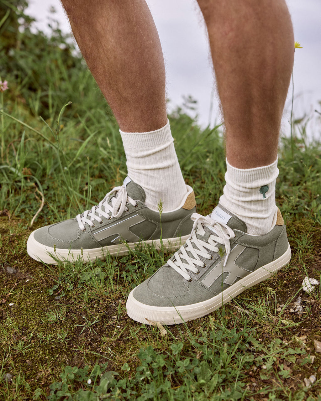 Tennis basses Walnut Tissu Dark kaki