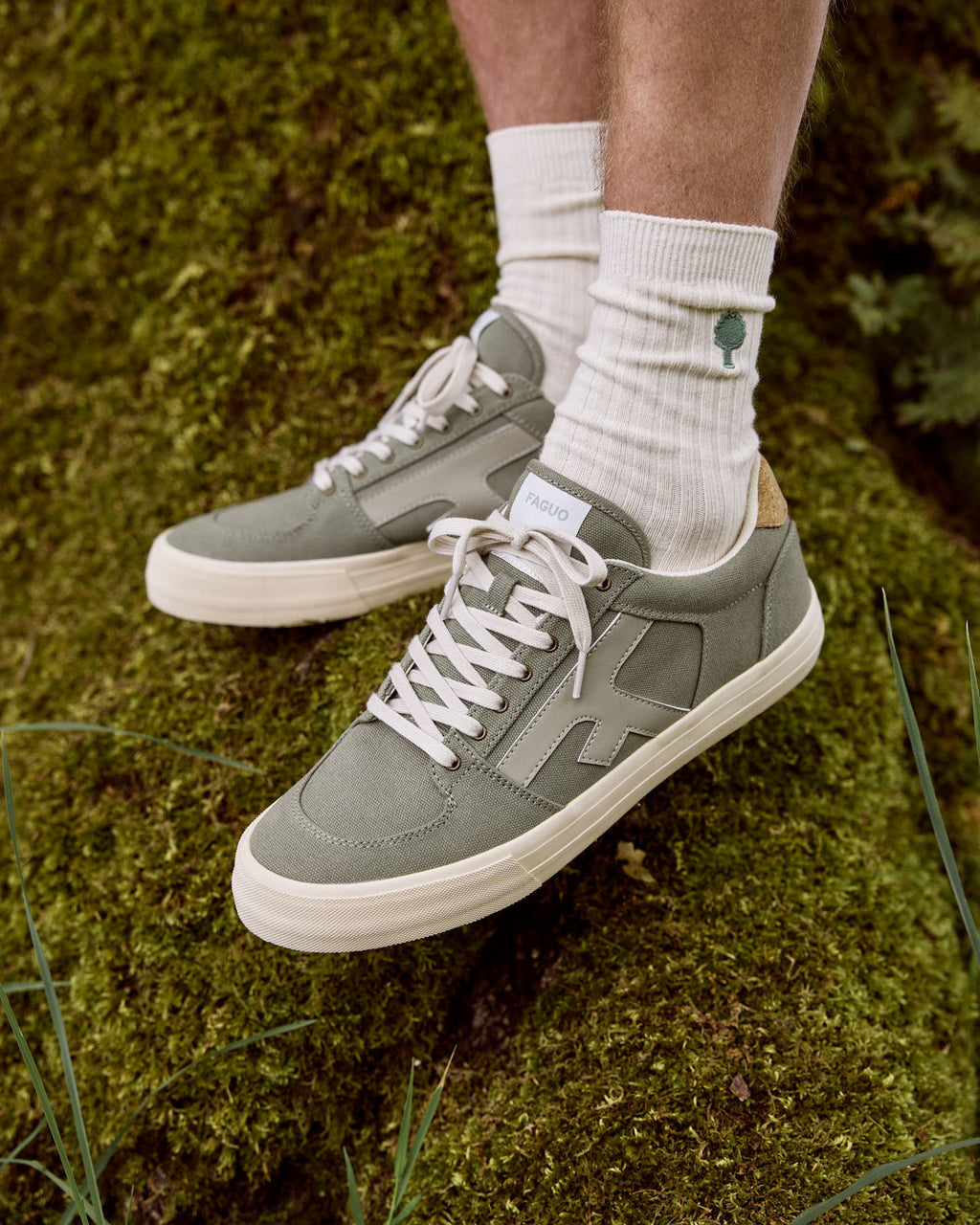 Tennis basses Walnut Tissu Dark kaki