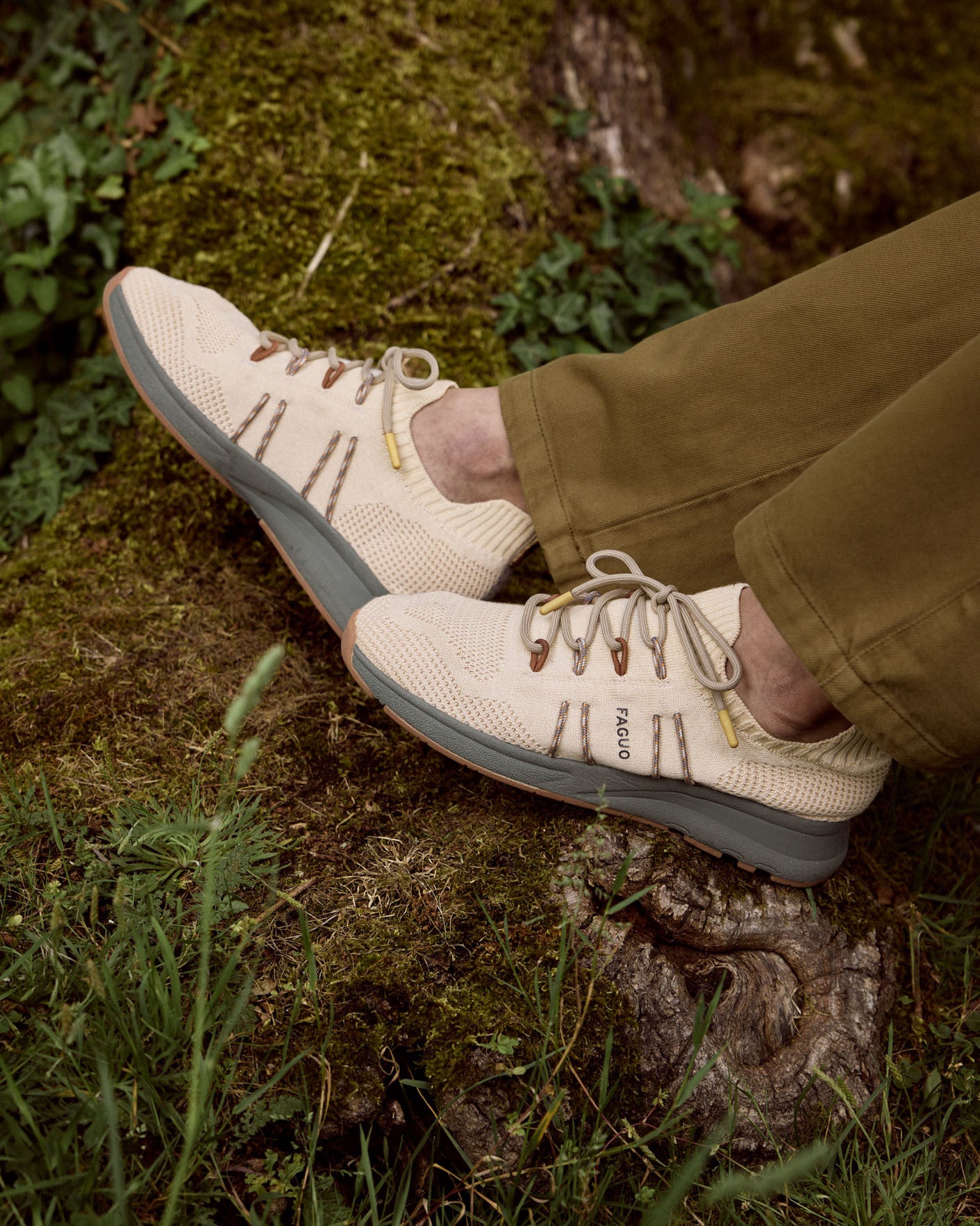 Running Heartwood Maille White/kaki