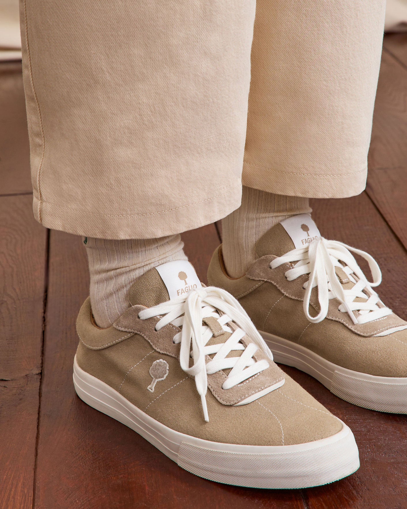 Tennis basses Nashi Tissu-suede Beige