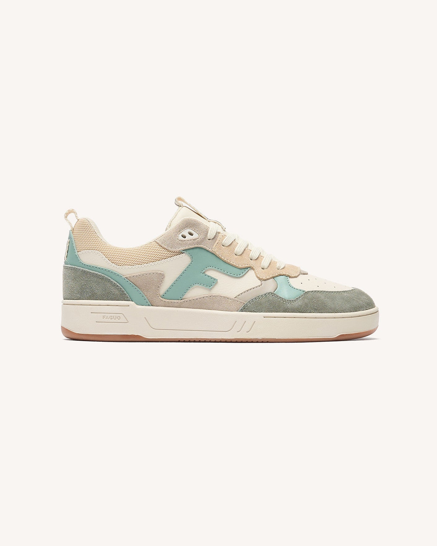 Baskets basses Dahlia Suede-cuir Beige/blue_variant