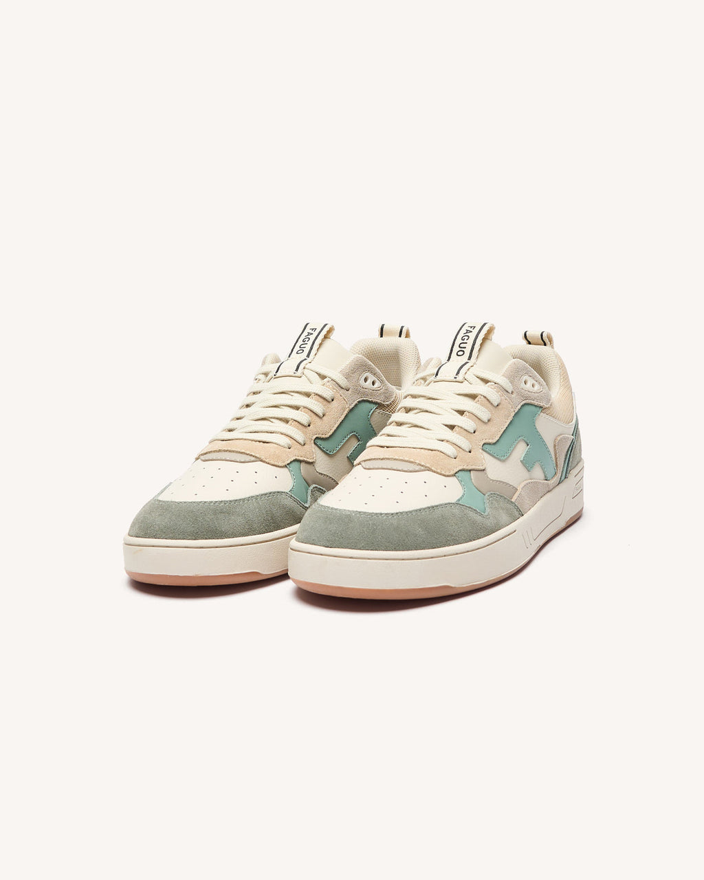 Baskets basses Dahlia Suede-cuir Beige/blue
