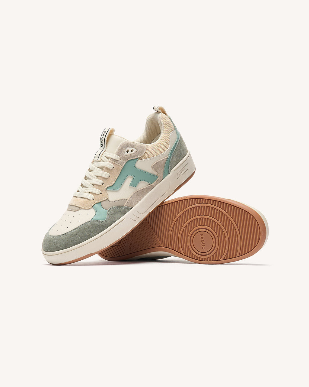 Baskets basses Dahlia Suede-cuir Beige/blue