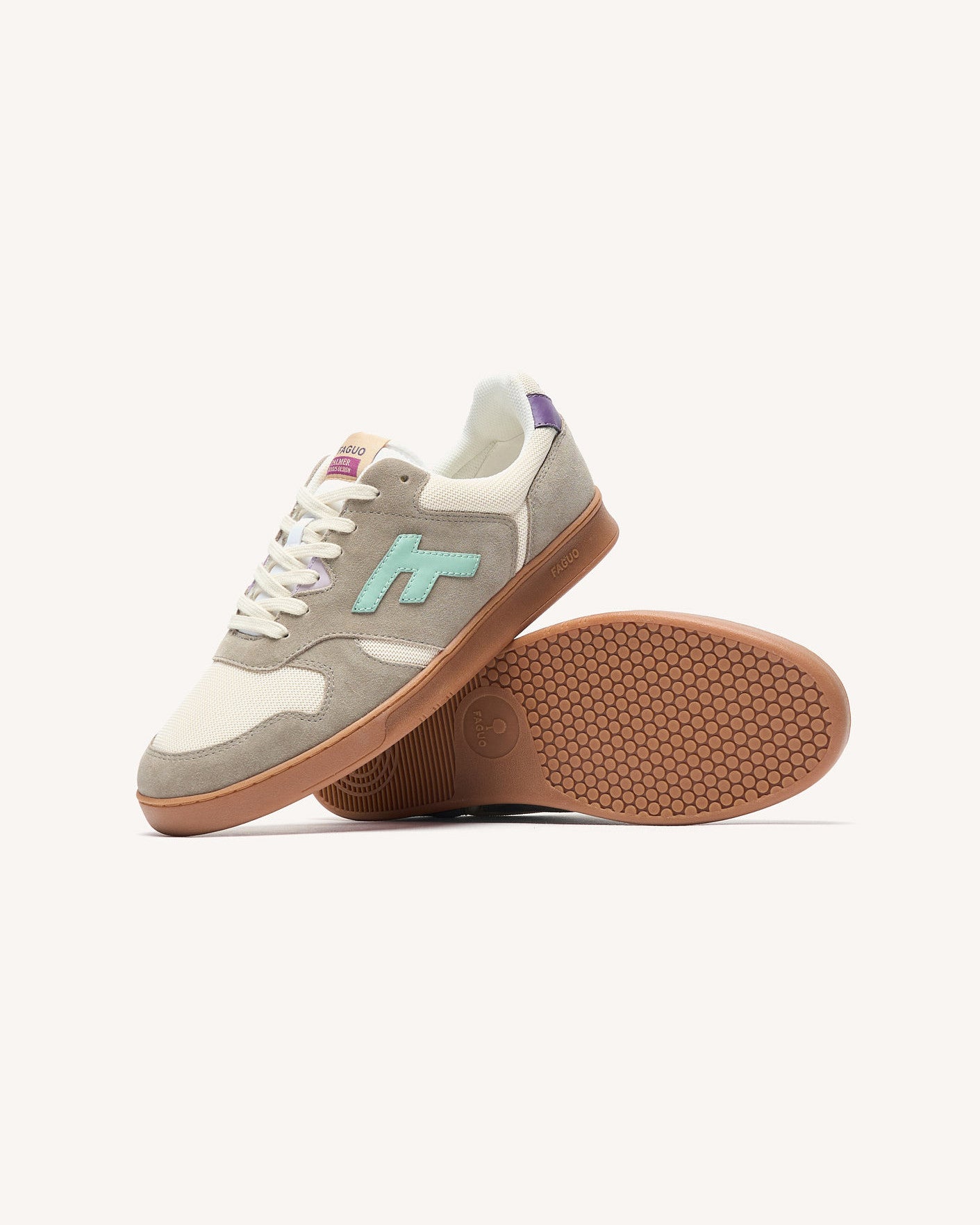 Baskets basses Palmer Suede-tissu Beige/light kaki