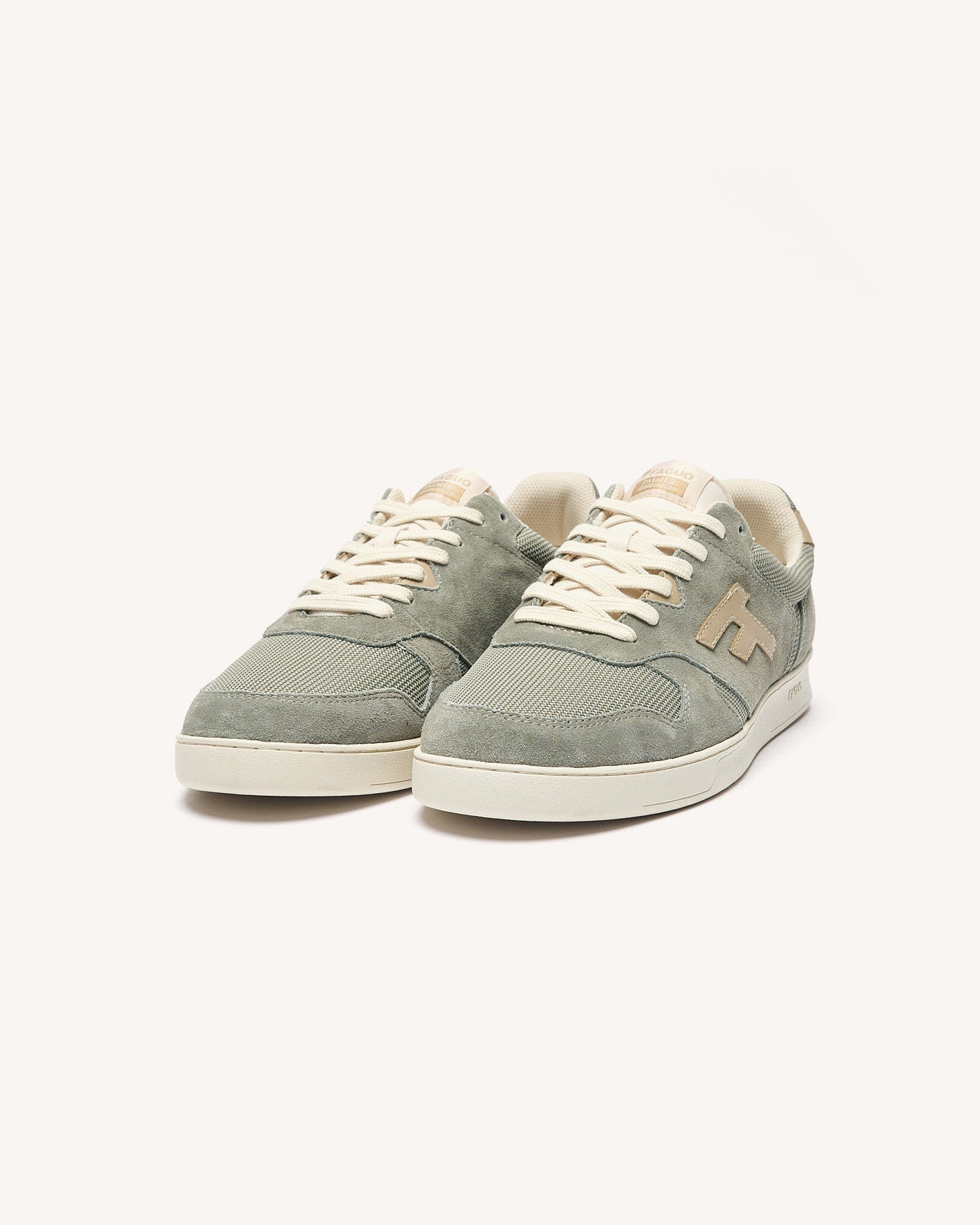 Baskets basses Palmer Suede-tissu Dark kaki
