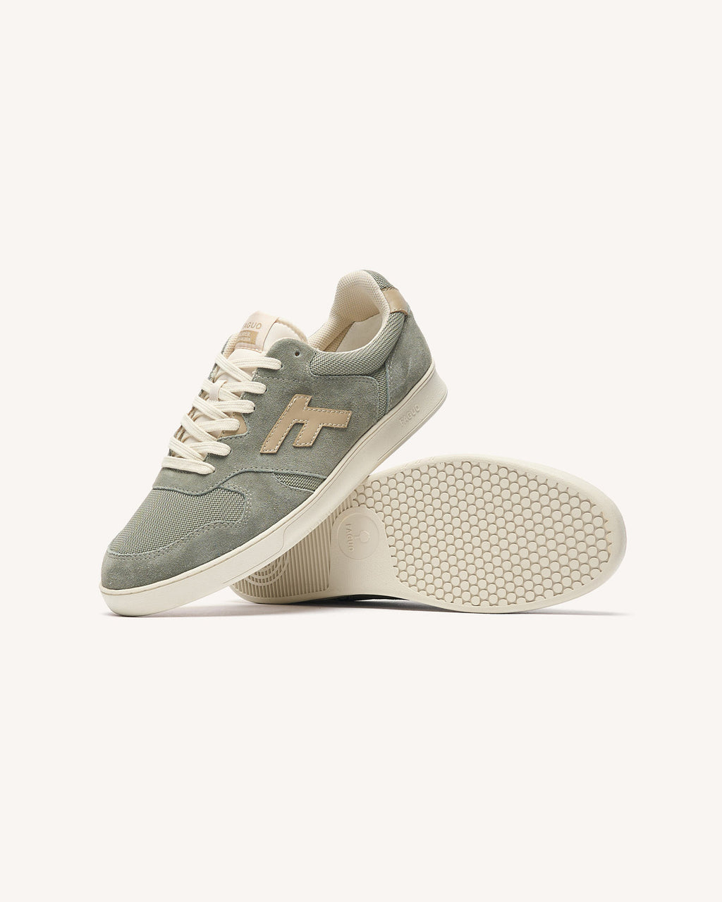 Baskets basses Palmer Suede-tissu Dark kaki