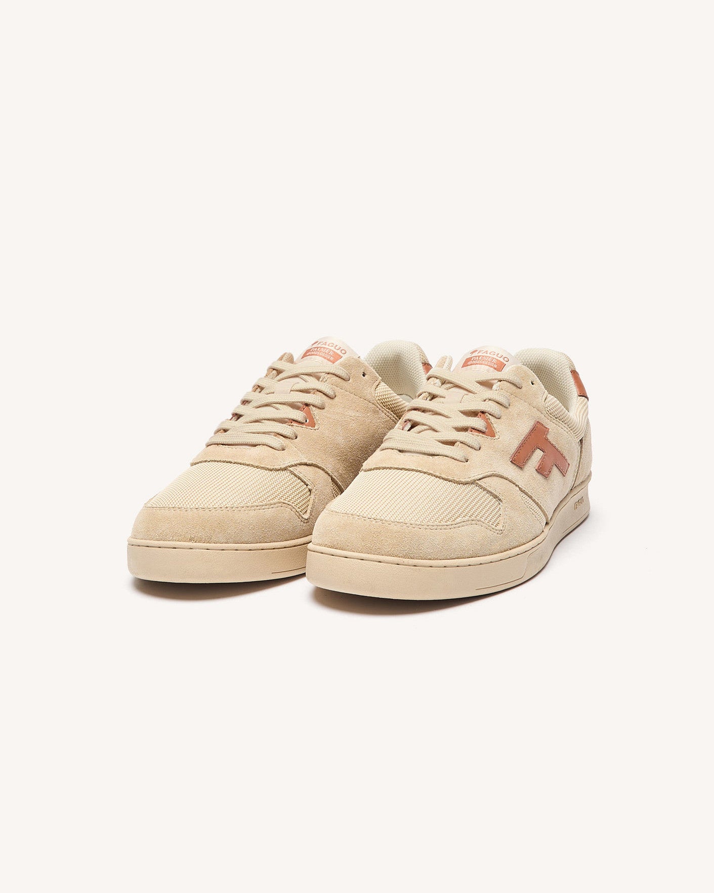 Baskets basses Palmer Suede-tissu Beige/rust
