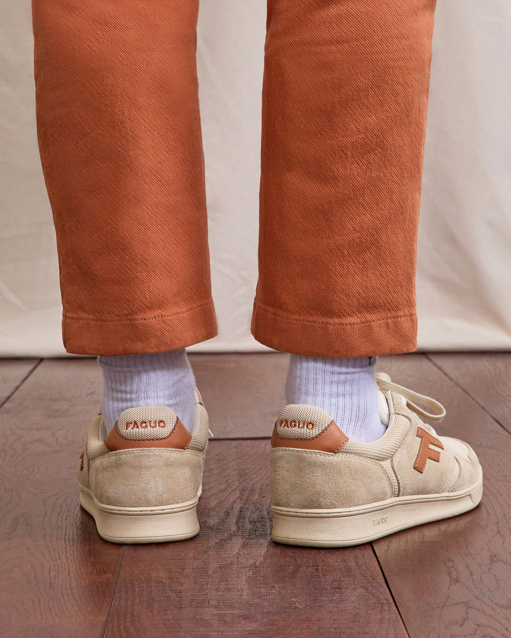 Baskets basses Palmer Suede-tissu Beige/rust