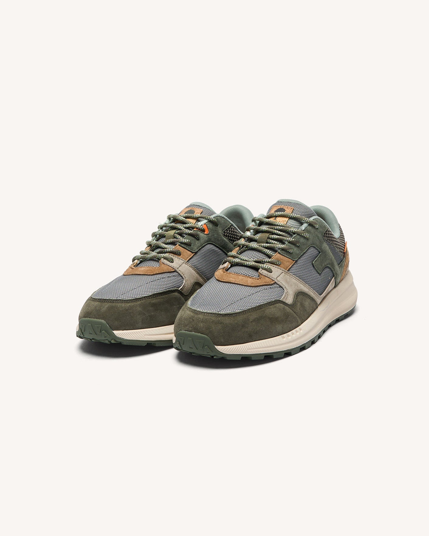 Running Limwood Suede-tissu Kaki/camel