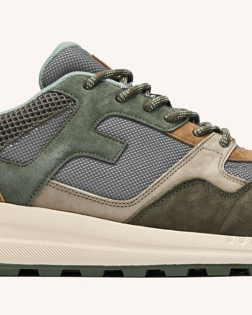 Running Limwood Suede-tissu Kaki/camel