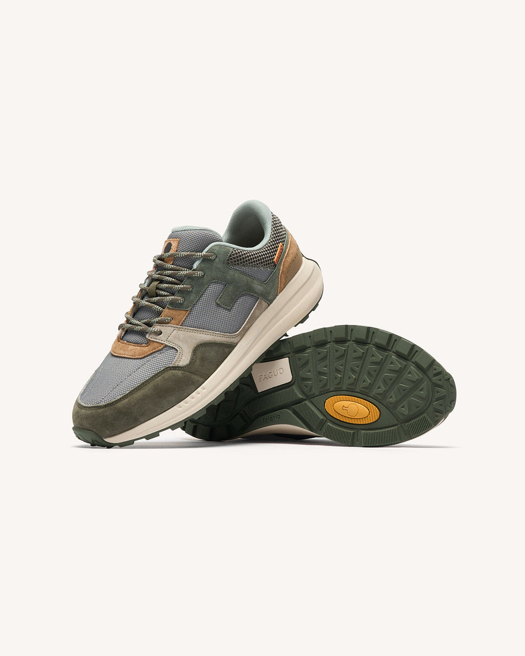 Running Limwood Suede-tissu Kaki/camel