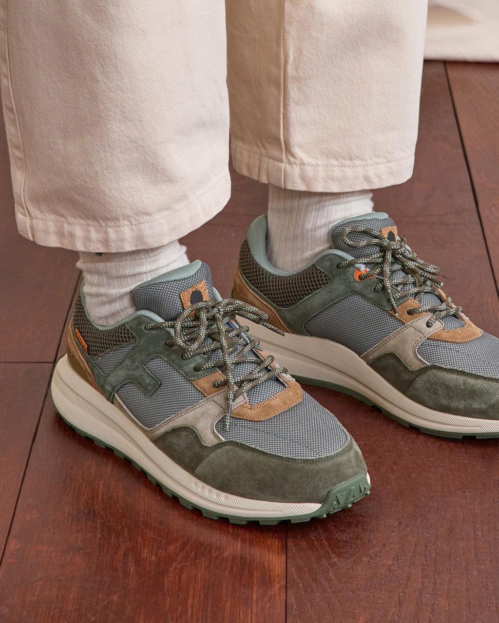 Running Limwood Suede-tissu Kaki/camel