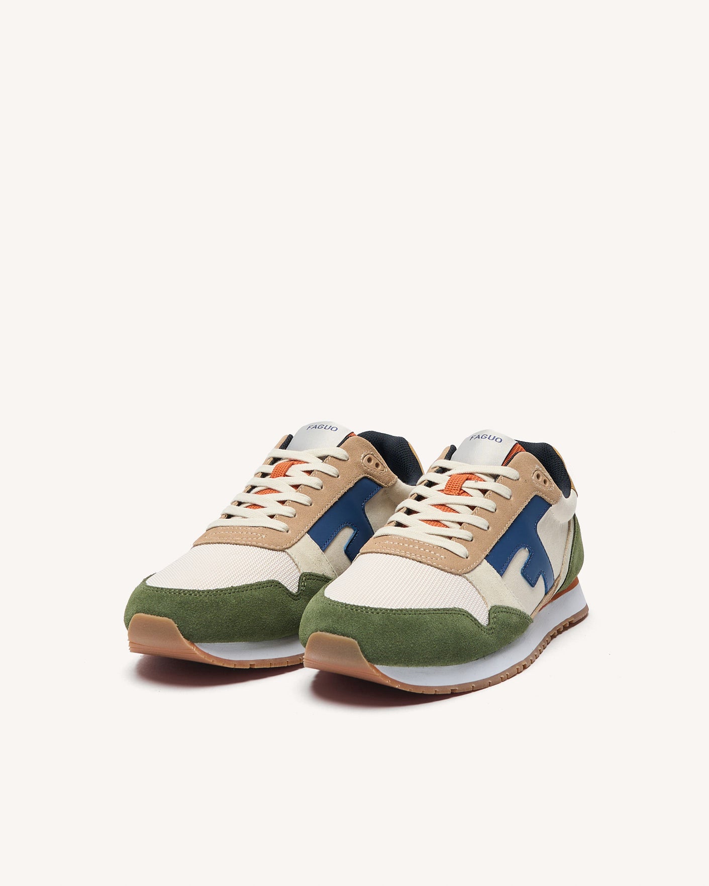 Running Elm Suede-tissu Ecru/kaki