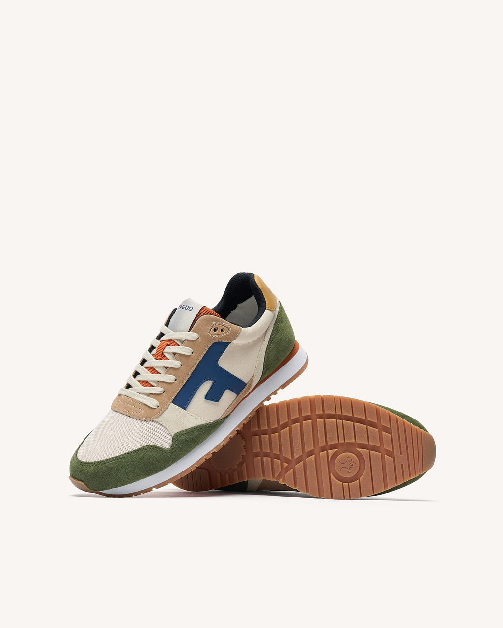 Running Elm Suede-tissu Ecru/kaki