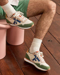 Running Elm Suede-tissu Ecru/kaki