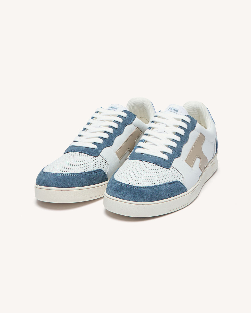 Baskets basses Hazel Cuir-suede White/blue