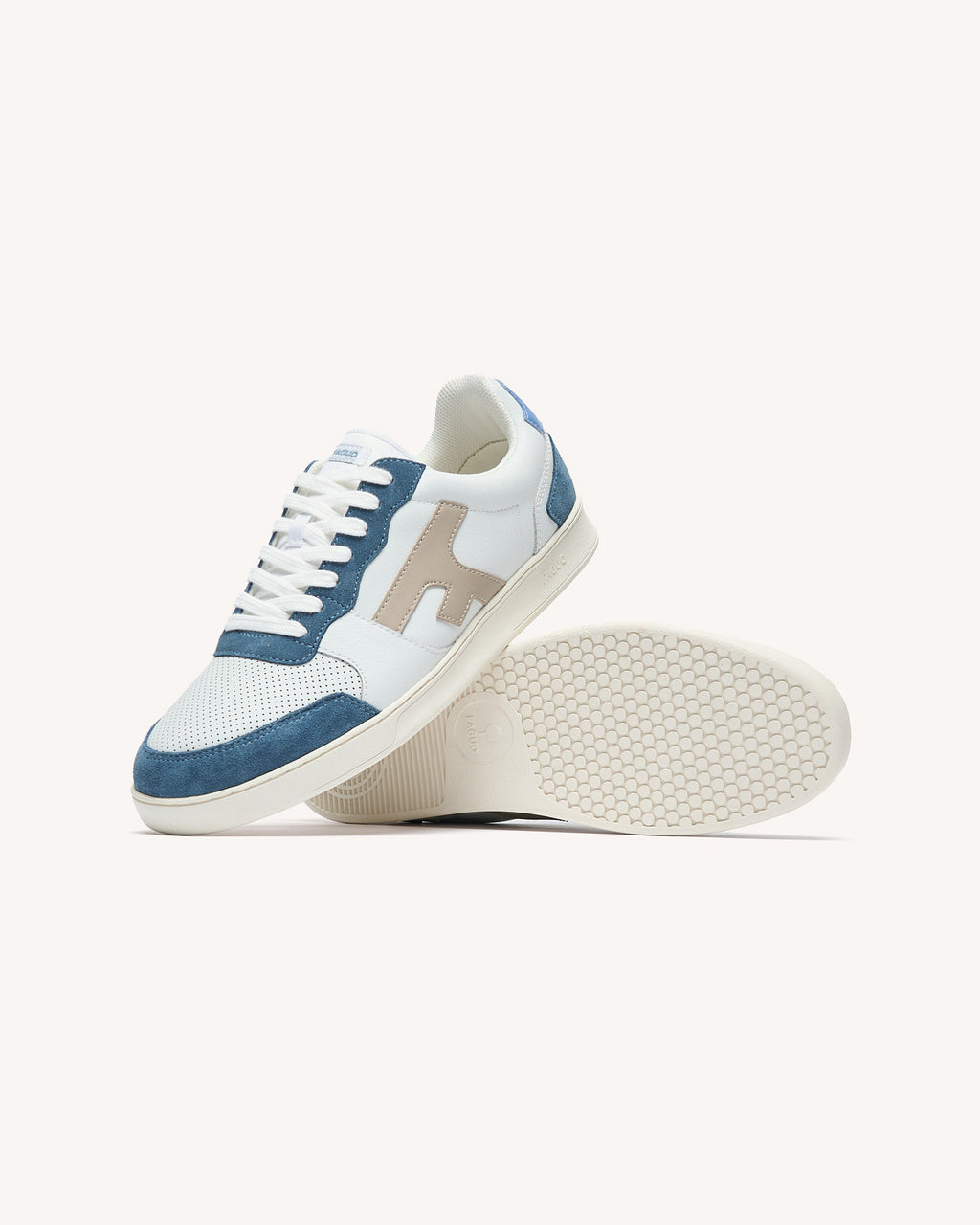 Baskets basses Hazel Cuir-suede White/blue