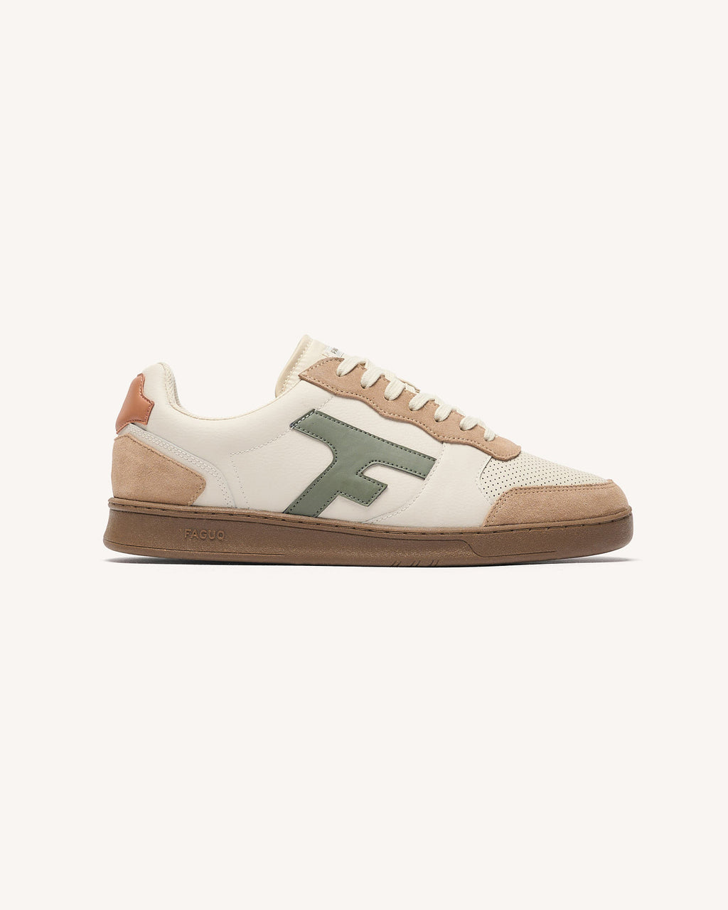Baskets basses Hazel Cuir-suede Ecru/kaki_variant