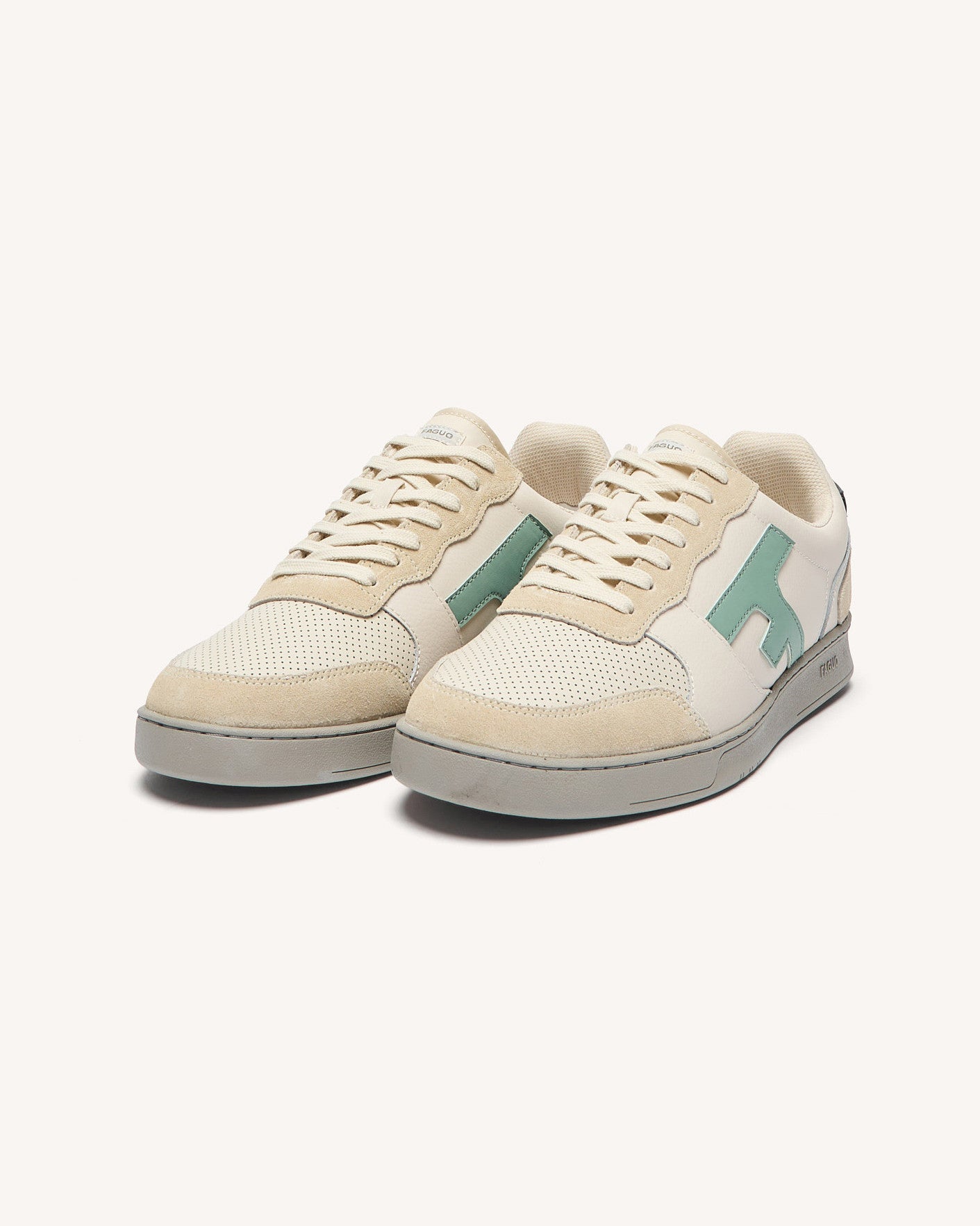 Baskets basses Hazel Cuir-suede Cream/blue