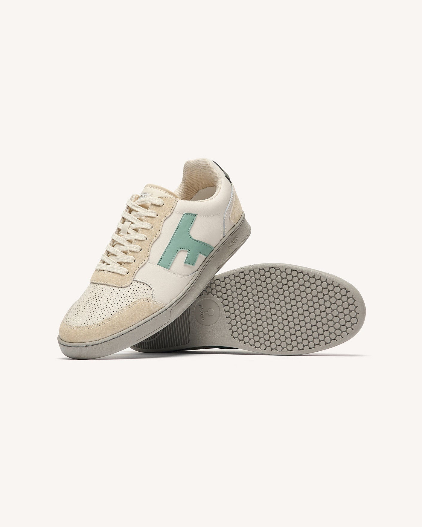 Baskets basses Hazel Cuir-suede Cream/blue
