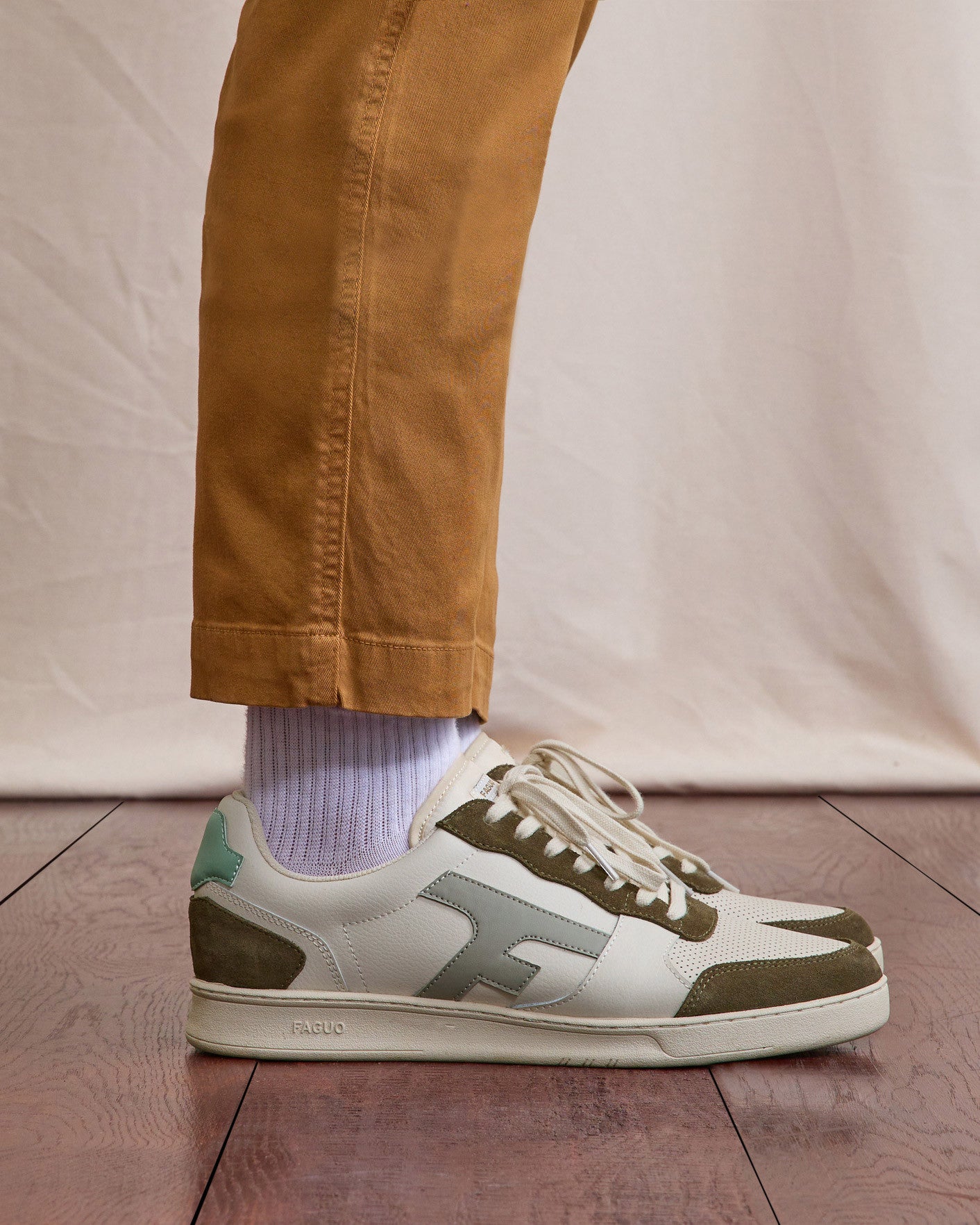 Hazel Low-top Leather-suede Trainers Cream/nutmeg