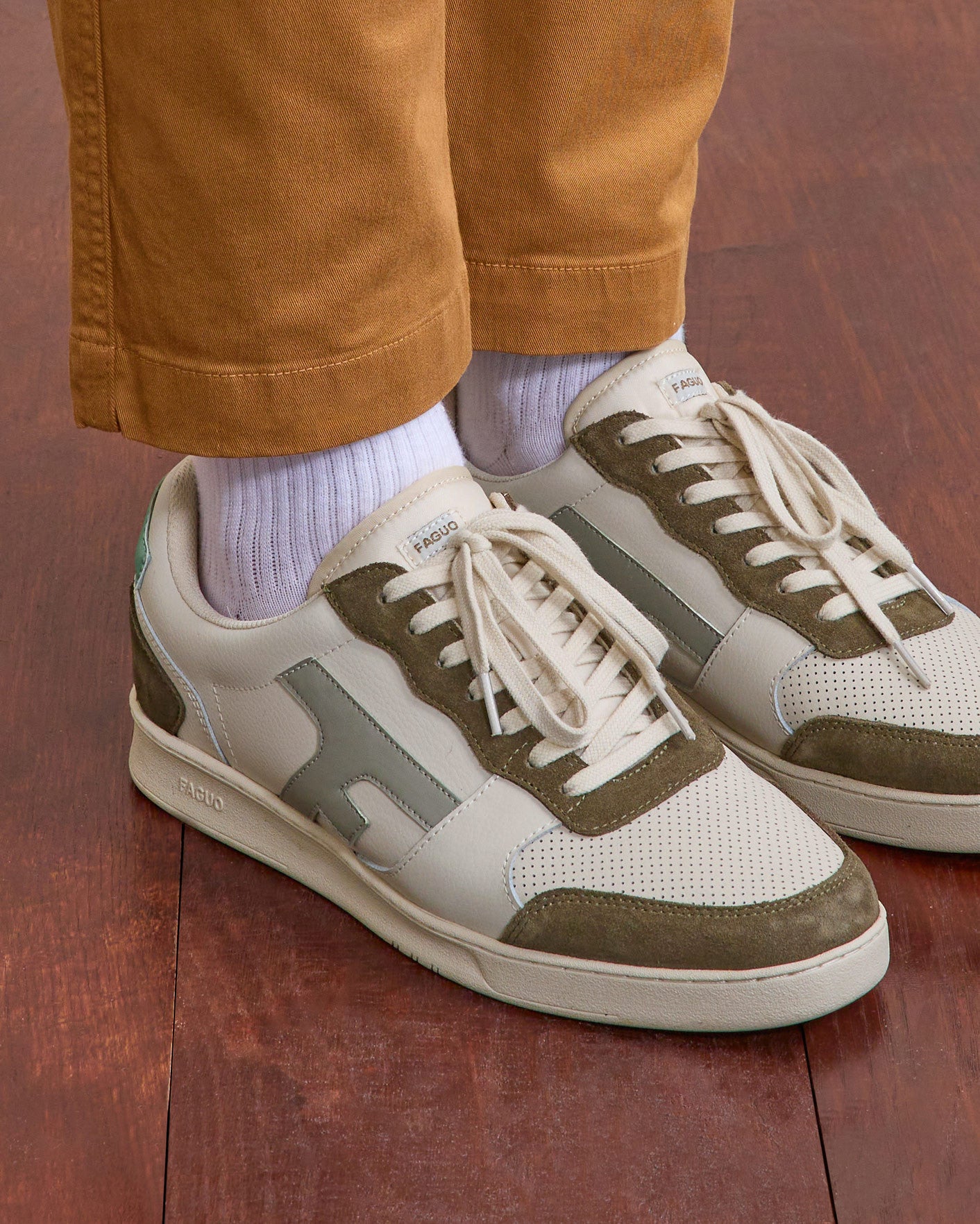 Low-top trainers Hazel Leather-suede Cream/nutmeg