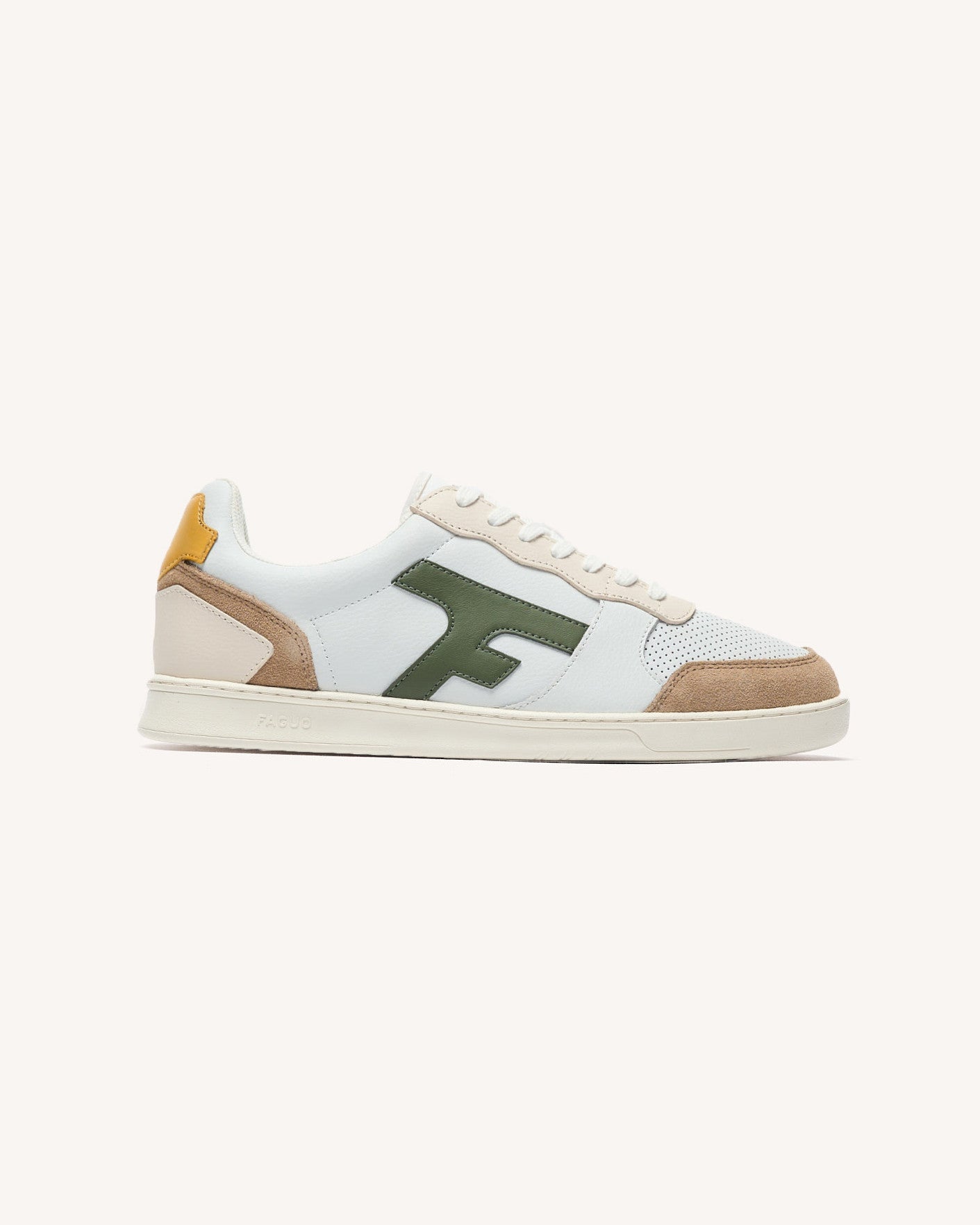 Baskets basses Hazel Cuir-suede White/beige/kaki_variant