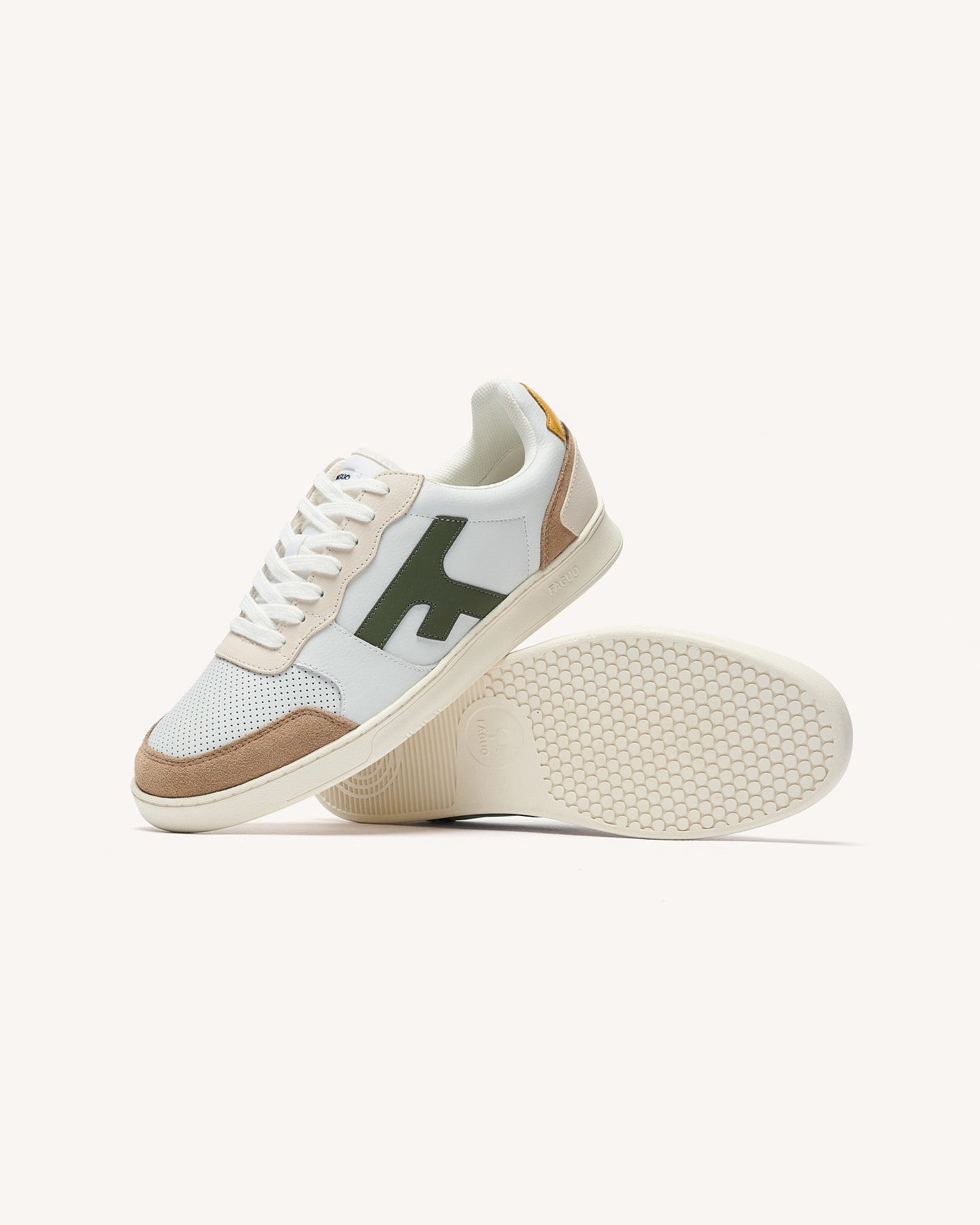 Baskets basses Hazel Cuir-suede White/beige/kaki