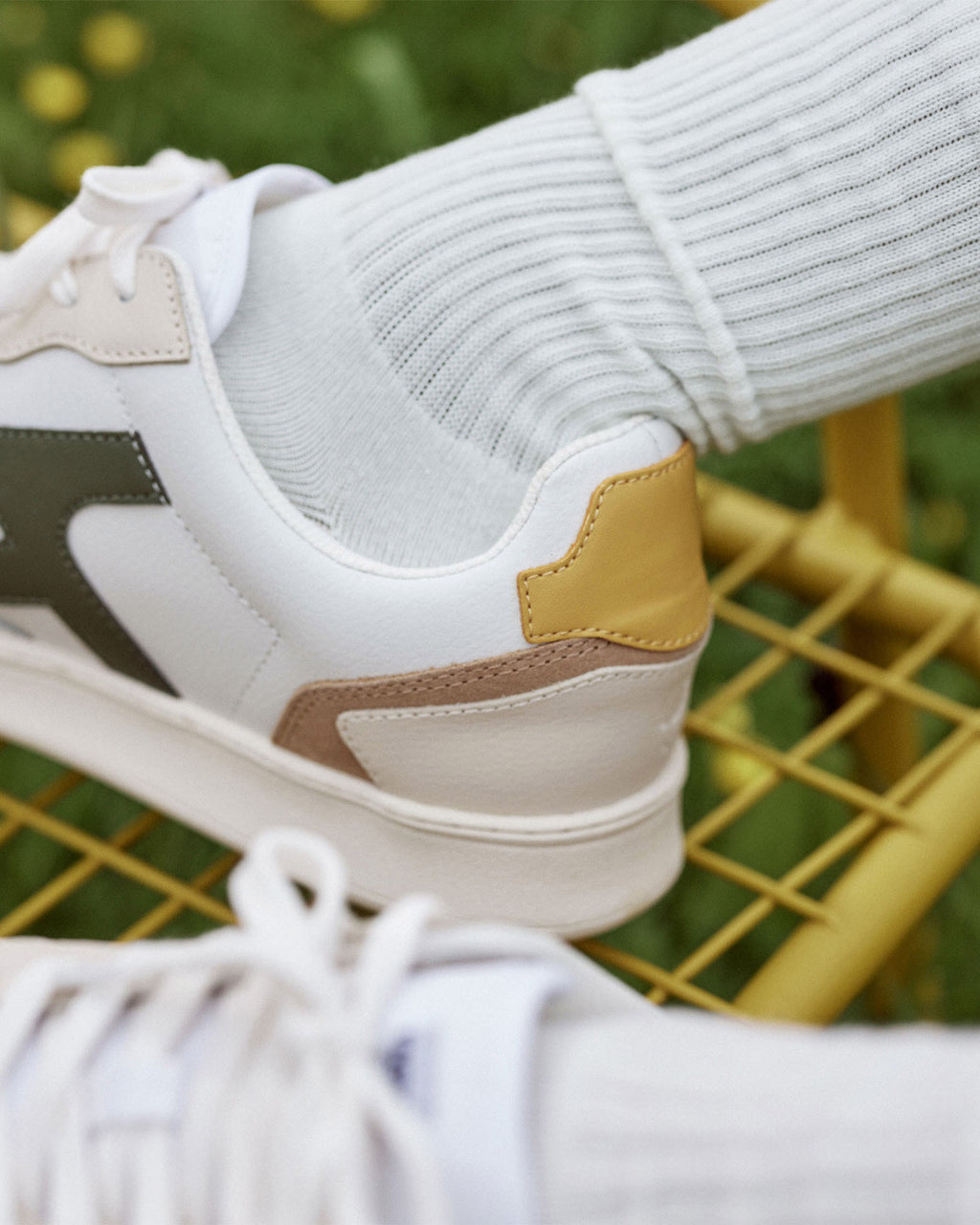 Baskets basses Hazel Cuir-suede White/beige/kaki